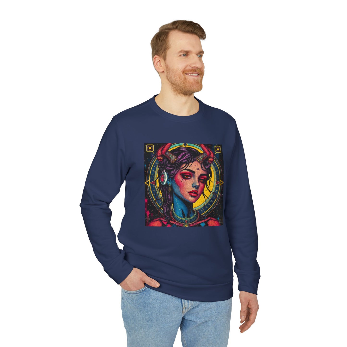 Adidas, Unisex Fleece Crewneck Sweatshirt, Scorpio, Pop Art v1, Zodiac