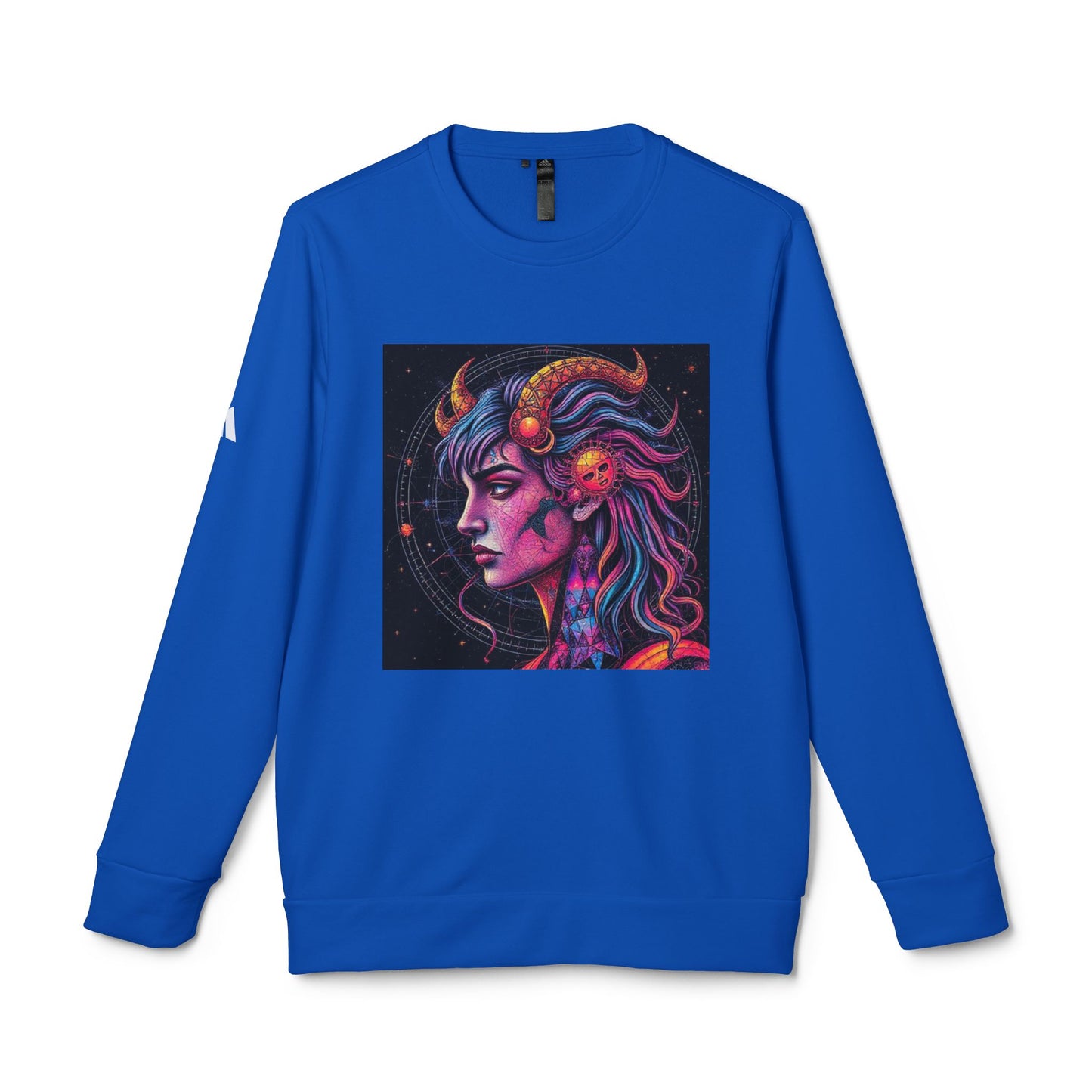 Adidas, Unisex Fleece Crewneck Sweatshirt, Virgo, Pop Art, Zodiac