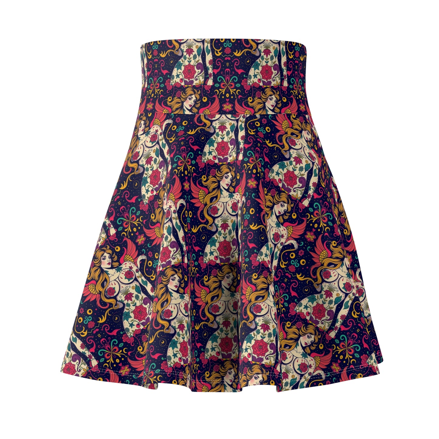 Women's Skater Skirt, (AOP), Gemini, Zodiac v1, Sexy Pattern