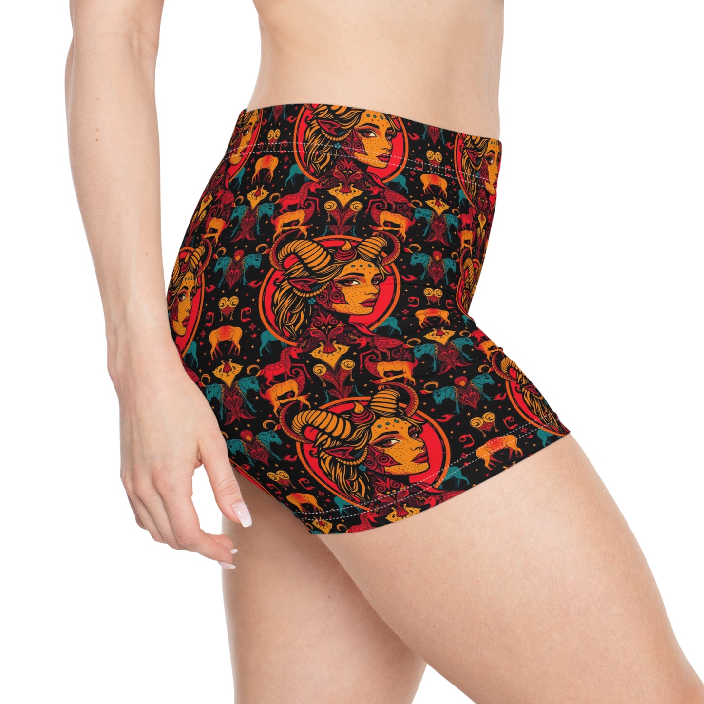 Women's Shorts, (AOP), Taurus, Zodiac, Sexy Pattern