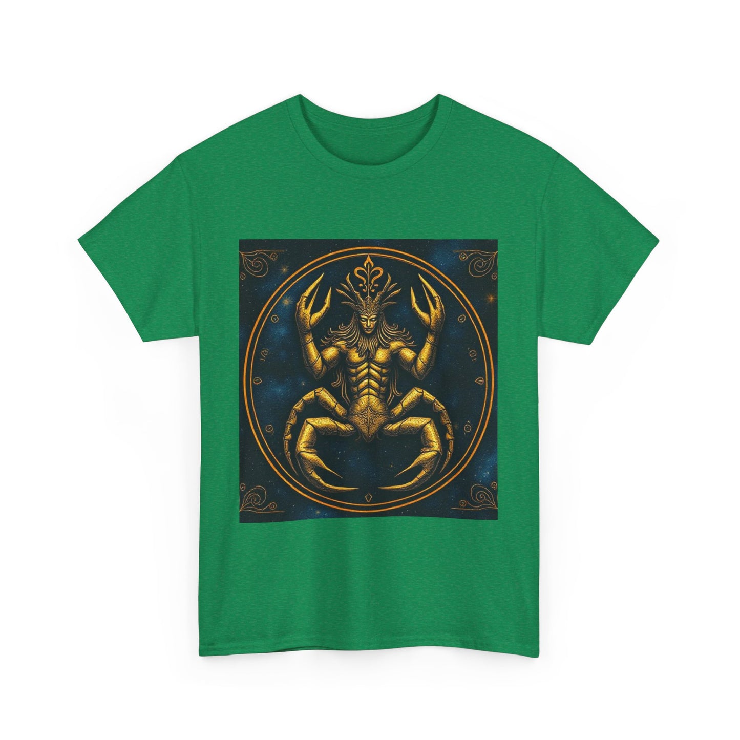 Unisex Heavy Cotton T-Shirt, Scorpion King 1v, Cancer Zodiac Design