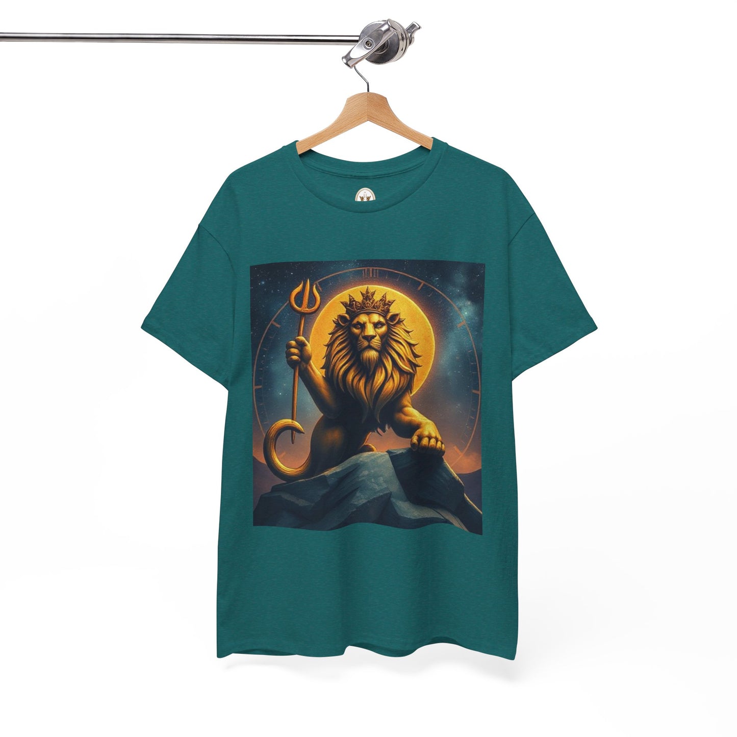 Unisex Heavy Cotton T-Shirt, King of Lions v2, Leo Zodiac Design