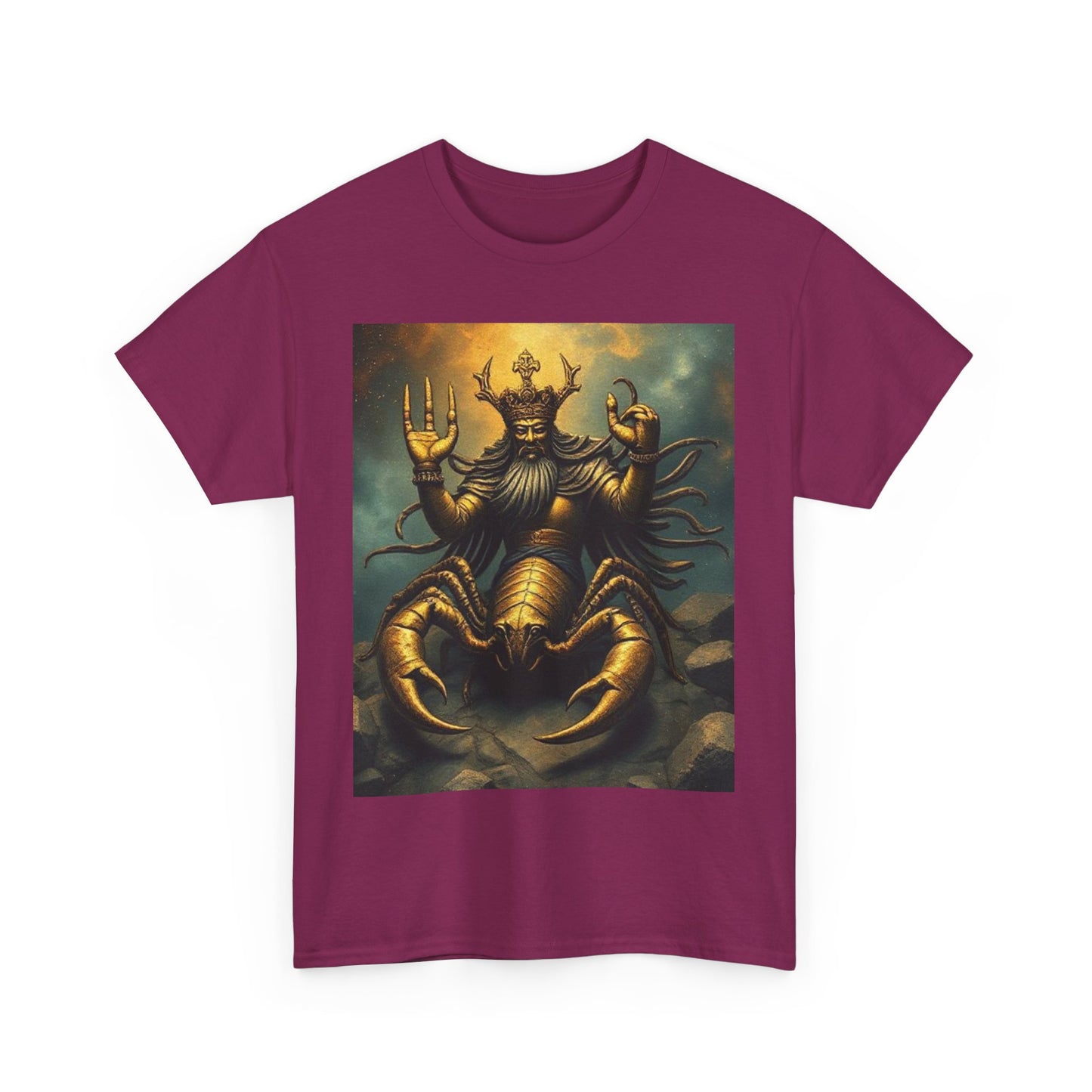 Unisex Heavy Cotton T-Shirt, Desert Scorpio King, Zodiac Design