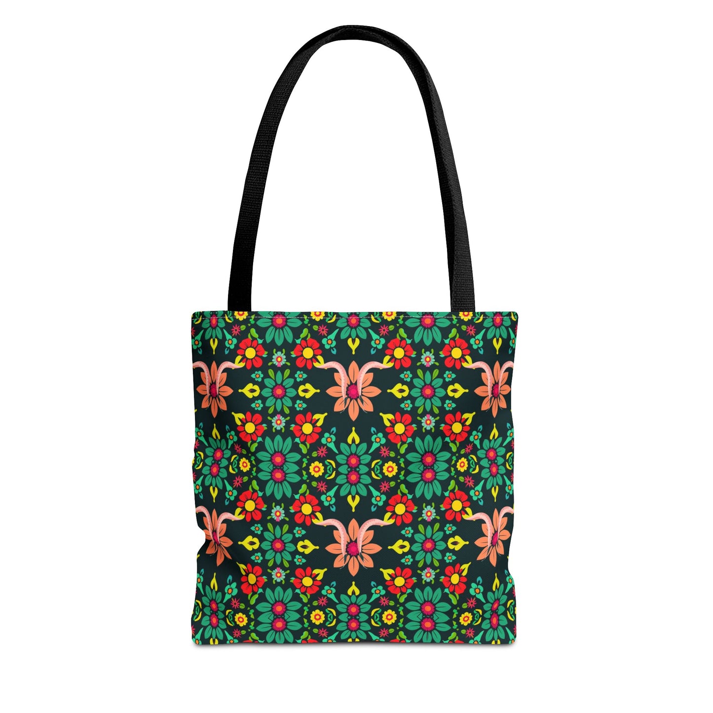 Tote Bag, (AOP), Aquarius, Zodiac v1, Flower Pattern