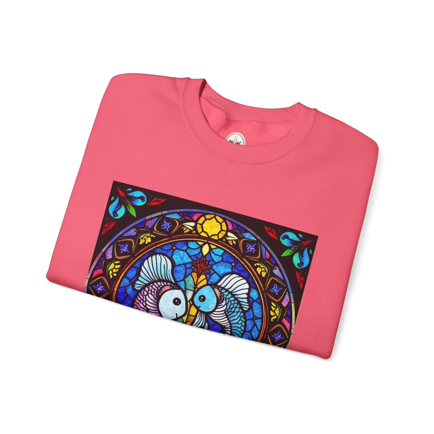 Unisex Heavy Blend™ Crewneck Sweatshirt, Glass, Pisces Zodiac Design