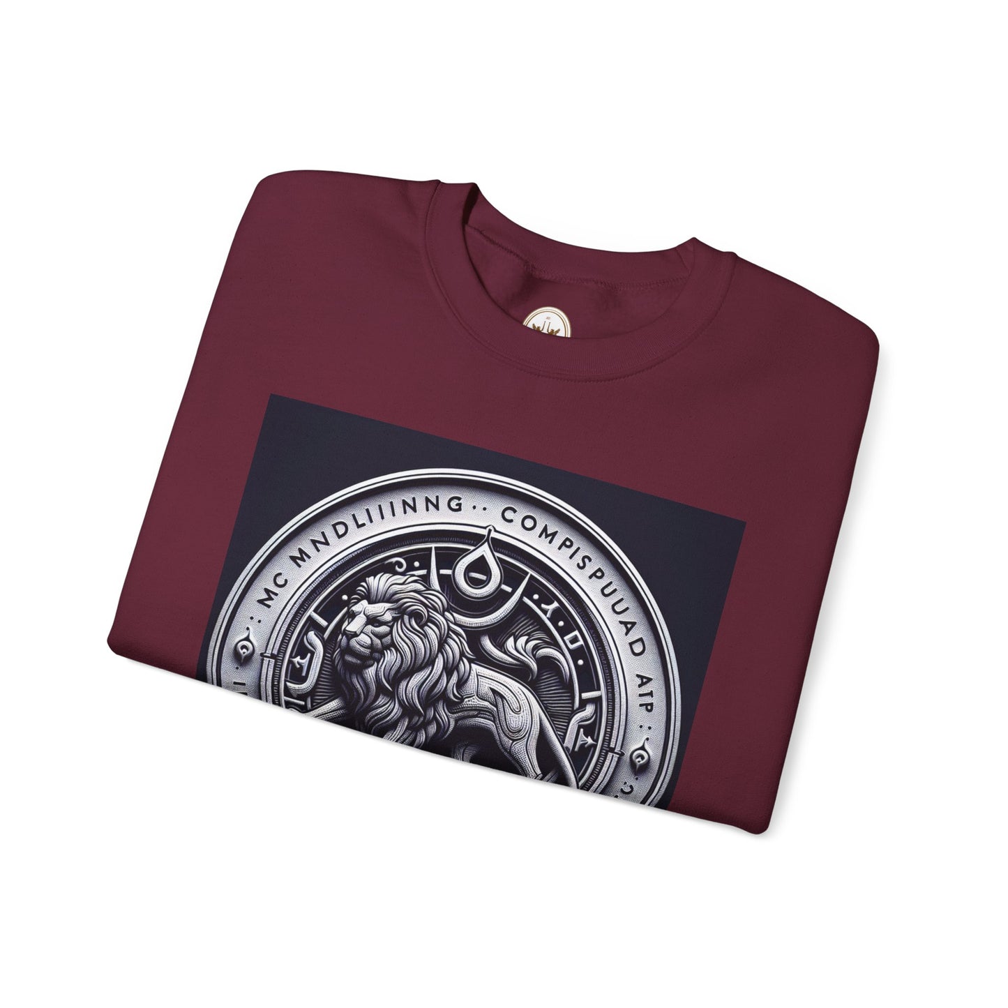 Unisex Heavy Blend™ Crewneck Sweatshirt, Lion Coin, Leo Zodiac Design