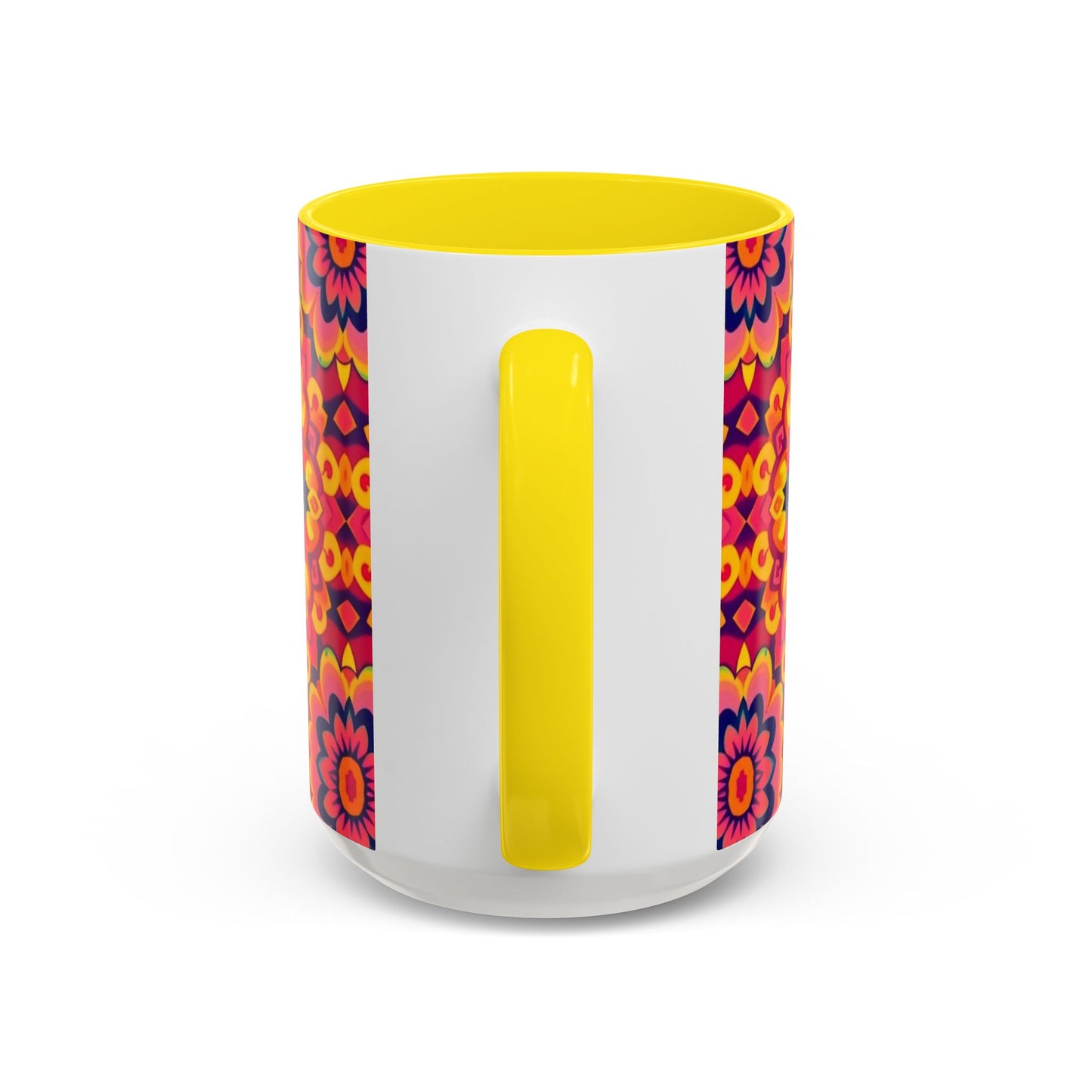 Accent Coffee Mug, Pisces, Zodiac v1, Flower Pattern, (11, 15oz)