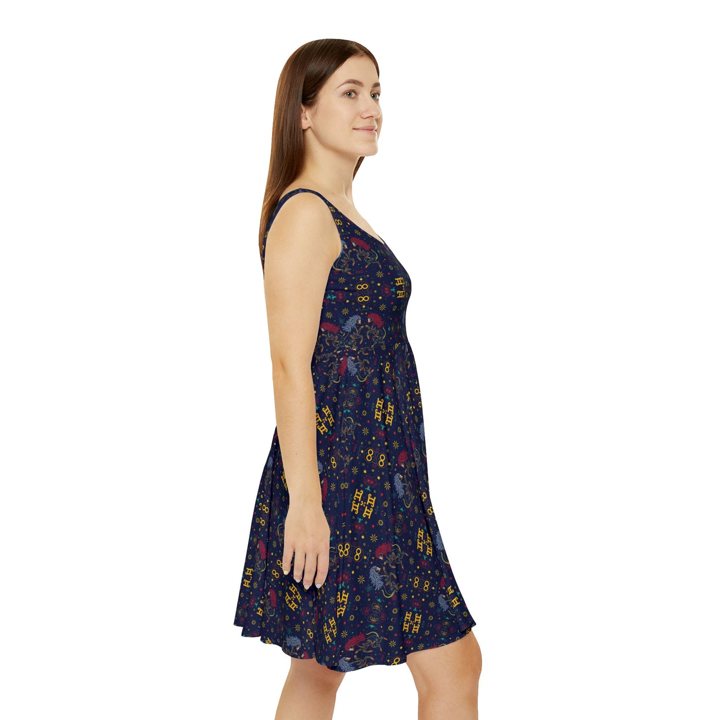 Women's Skater Dress, AOP, Zodiac, Gemini, Pattern