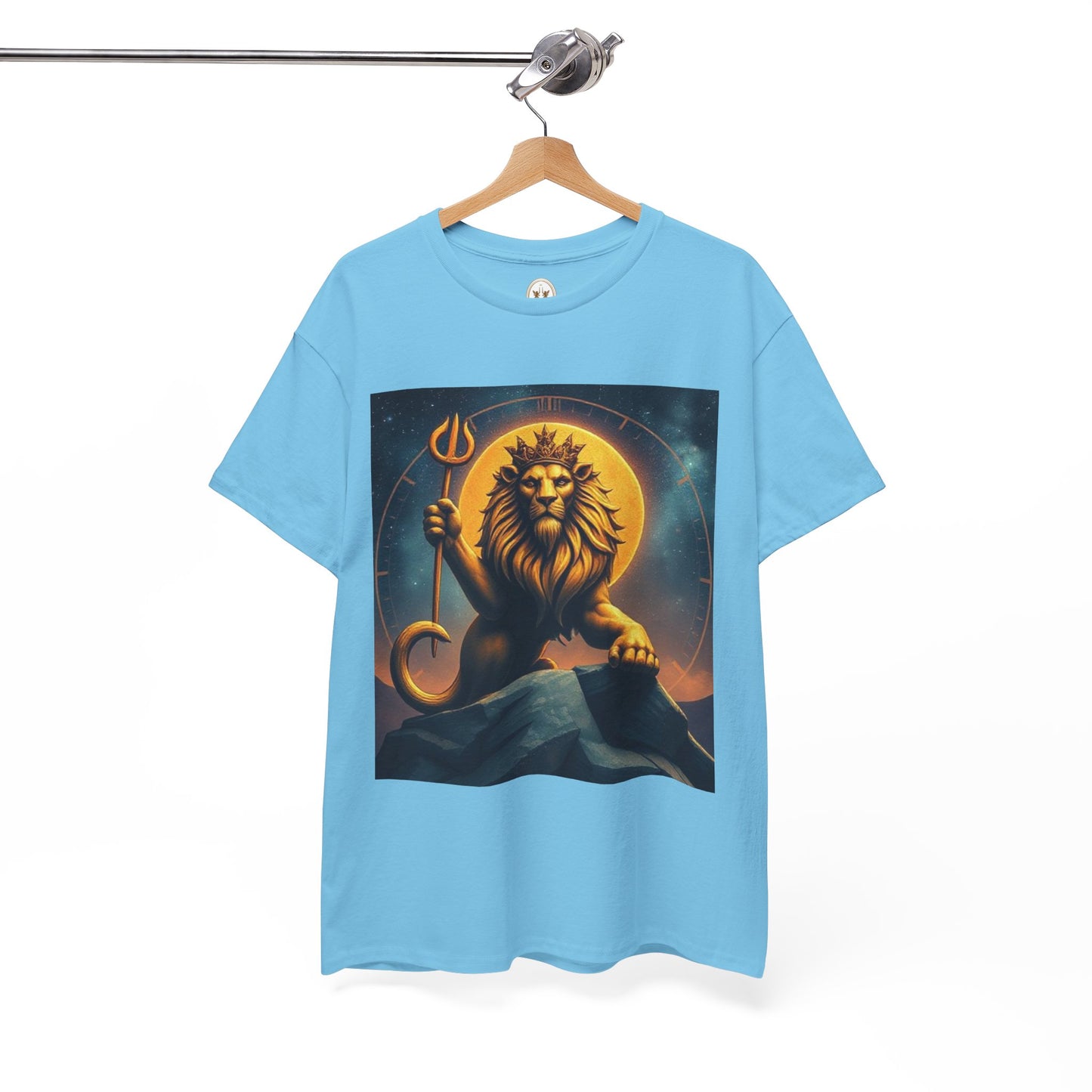 Unisex Heavy Cotton T-Shirt, King of Lions v2, Leo Zodiac Design
