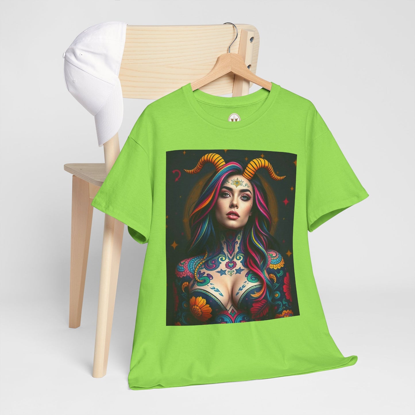Unisex Heavy Cotton T-Shirt, Capricorn, Zodiac, Sexy Art