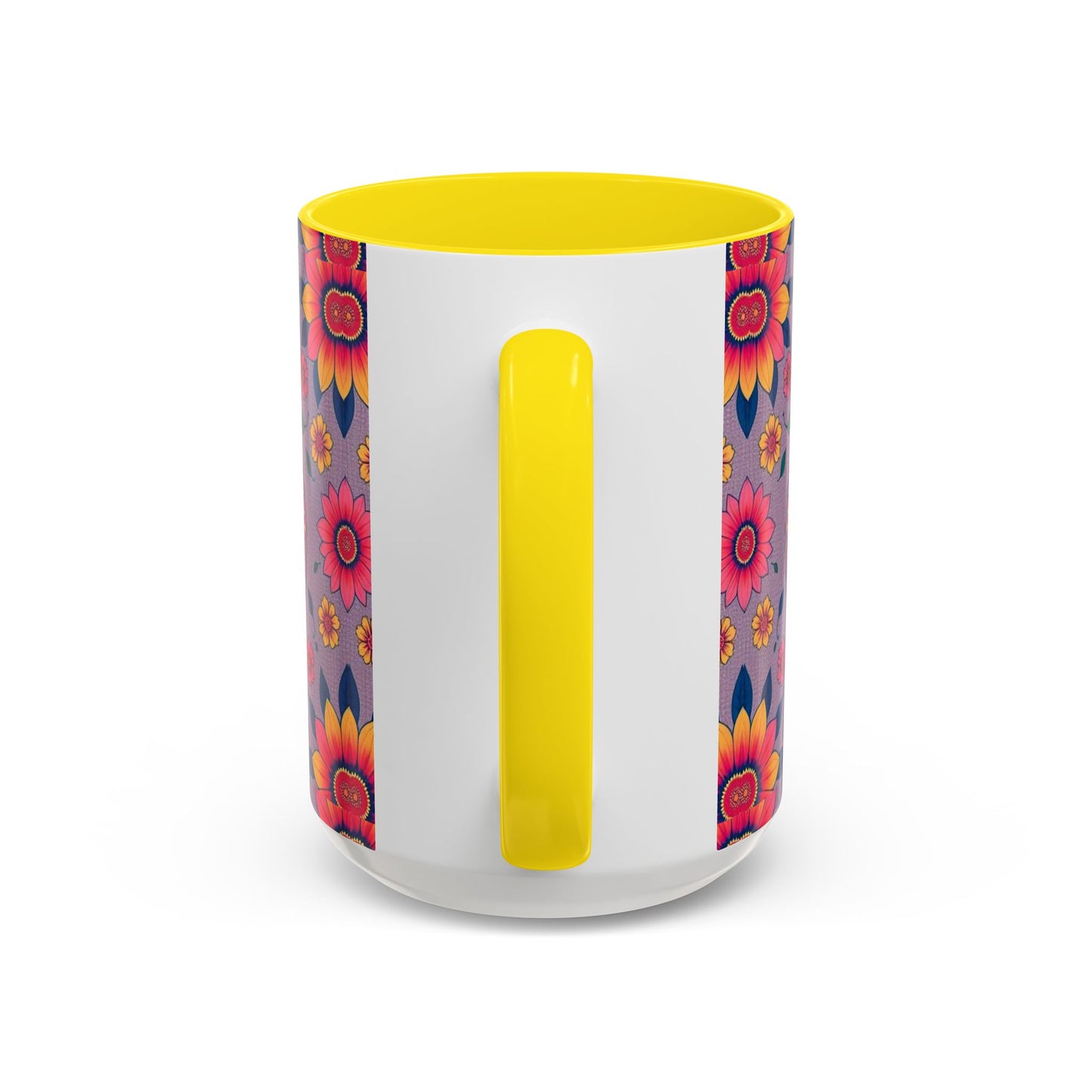Accent Coffee Mug, Pisces, Zodiac v2, Flower Pattern, (11, 15oz)