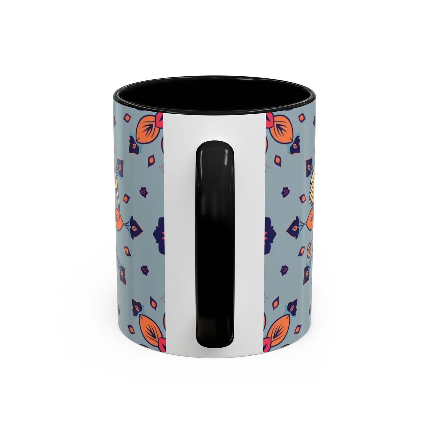 Accent Coffee Mug, Sagittarius, Zodiac v3. Flower Pattern, (11, 15oz)