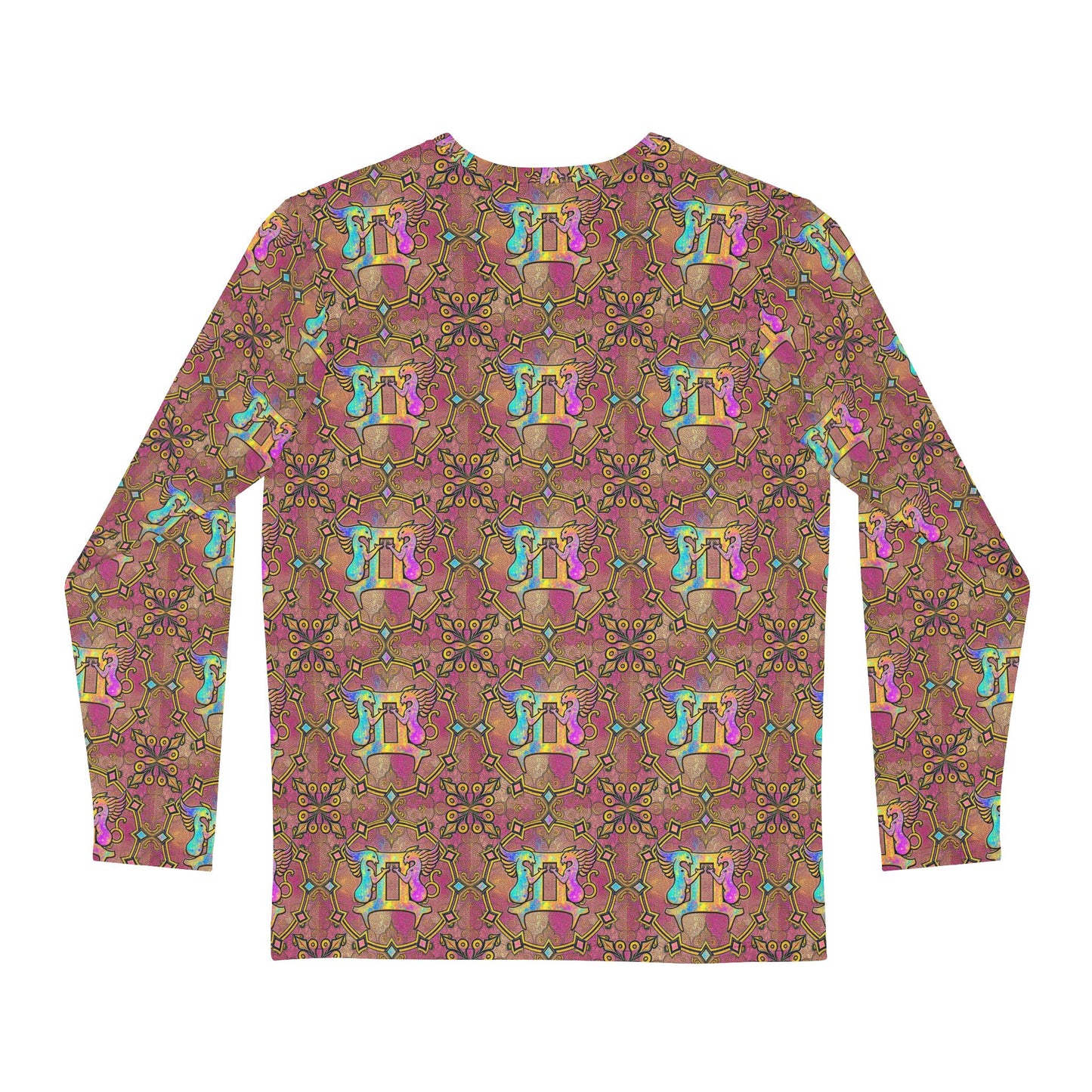 Men's Long Sleeve Shirt, (AOP), Gemini, Zodiac v3, Pattern