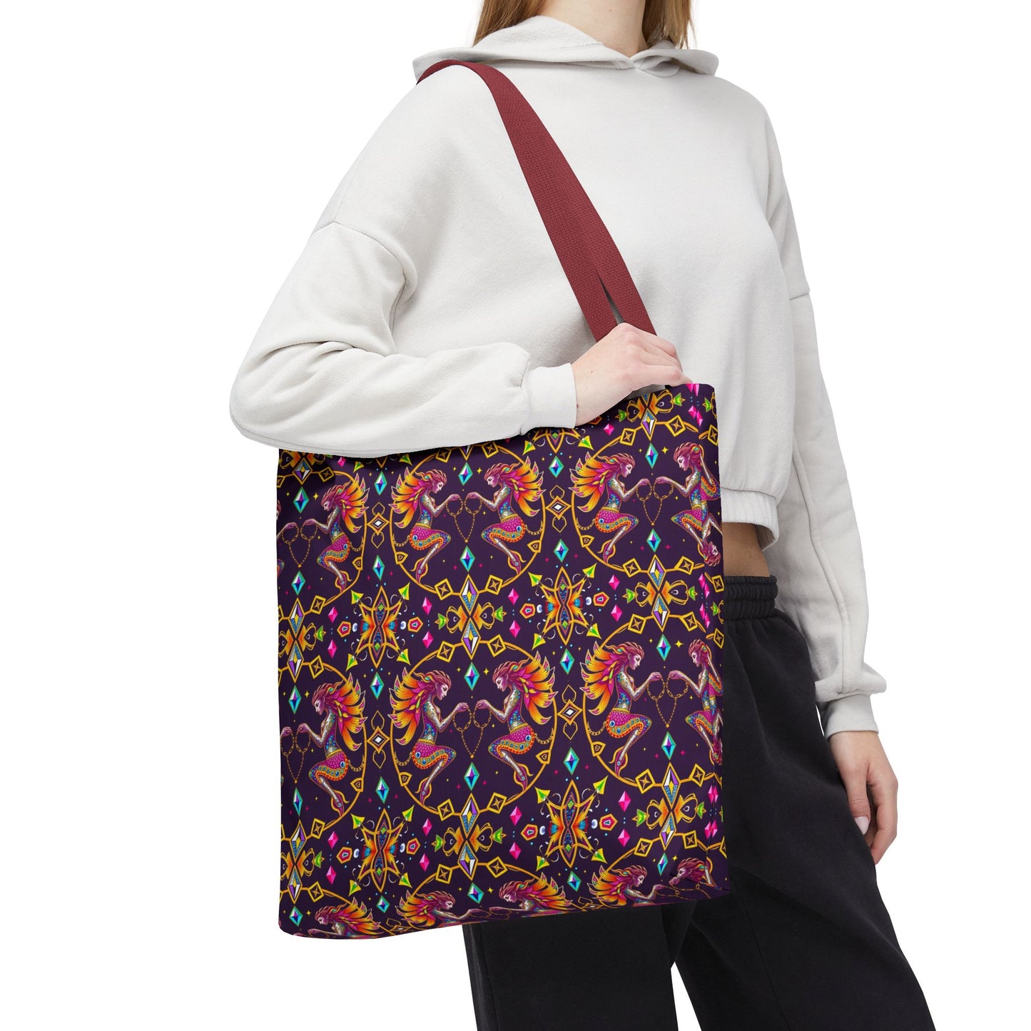 Tote Bag (AOP), Gemini, Zodiac, Jewel Pattern