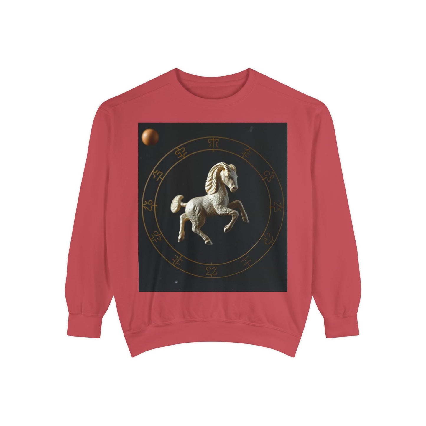 Garment-Dyed Sweatshirt, Unisex, Space Animal Design, Capricorn