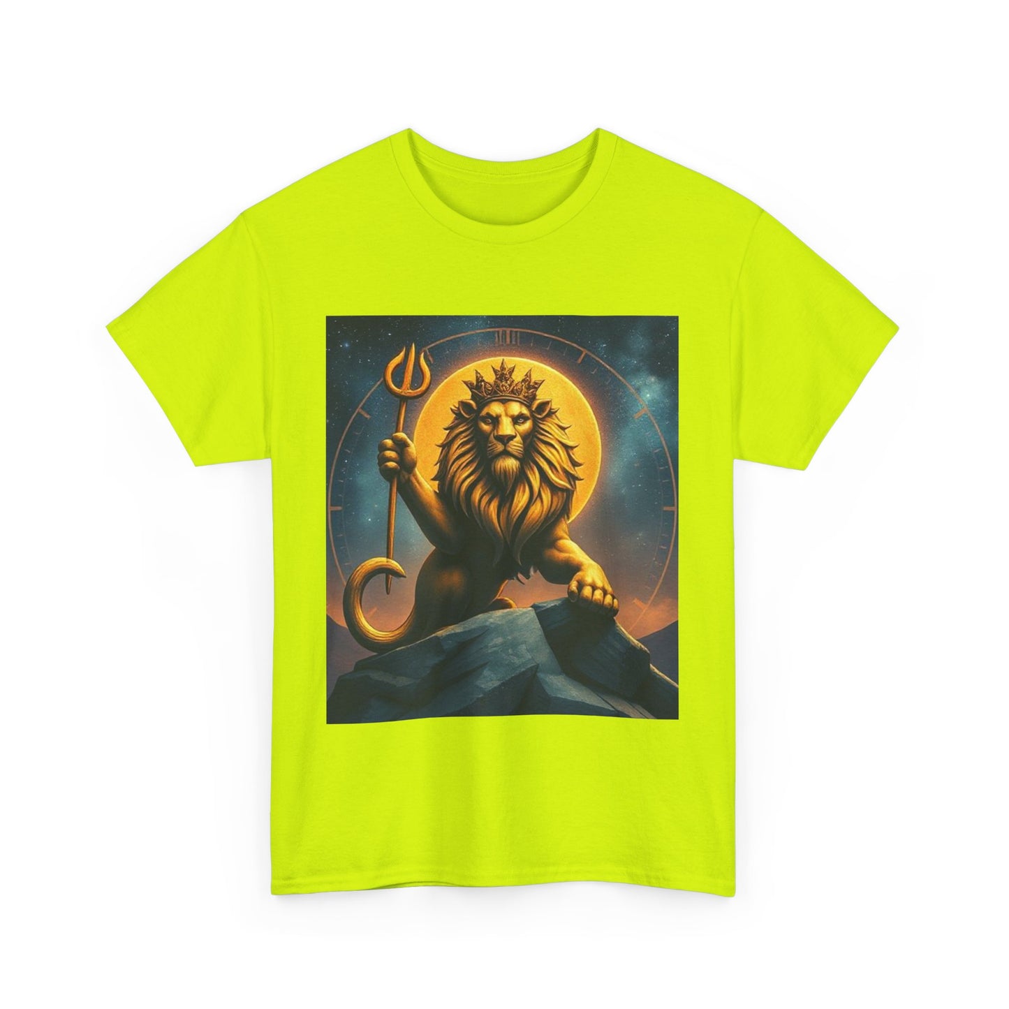 Unisex Heavy Cotton T-Shirt, King of Lion v3, Leo Zodiac Design