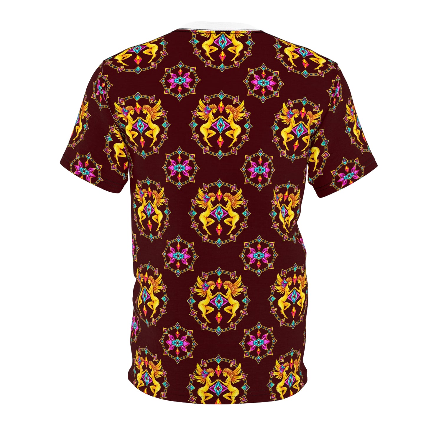 Unisex Cut & Sew T-Shirt, (AOP), Gemini, Zodiac v3, Jewels Pattern