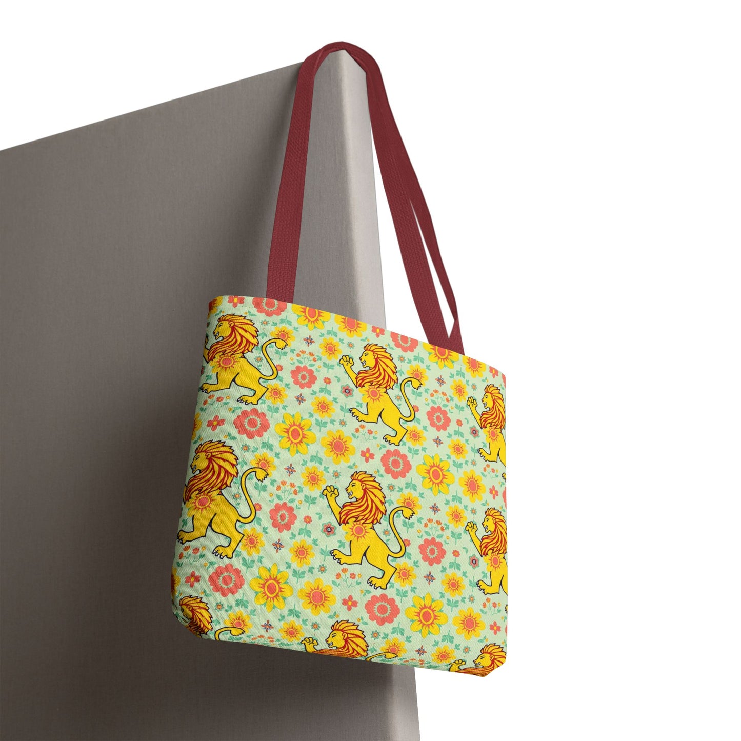 Tote Bag, (AOP), Leo, Zodiac v2, Flower Pattern