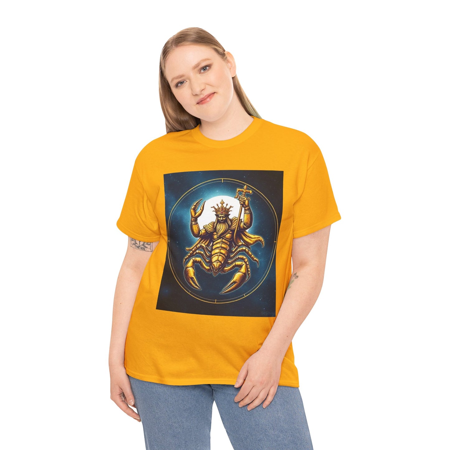 Unisex Heavy Cotton T-Shirt, Moon, Scorpio Zodiac Design