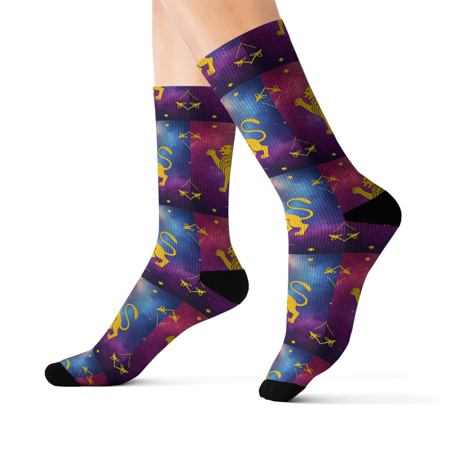 Sublimation Socks, Leo, Zodiac v3, Pattern