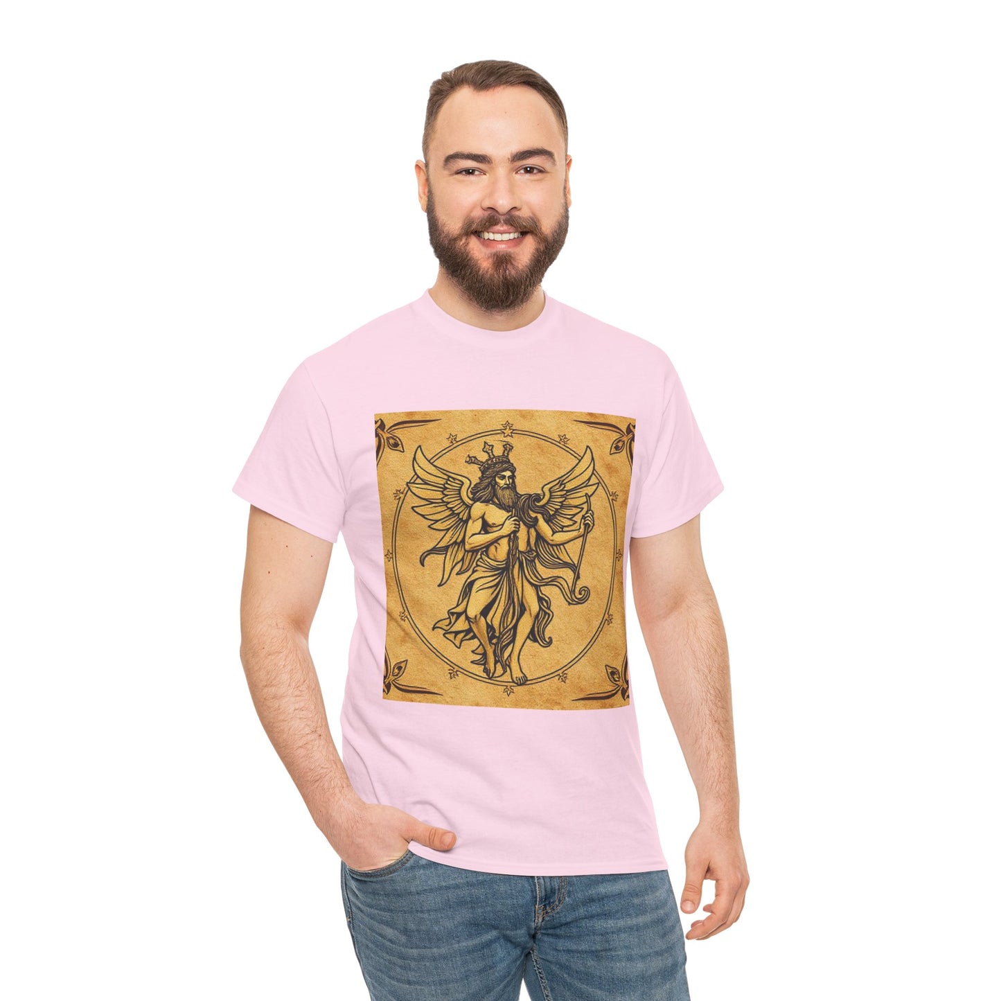 Unisex Heavy Cotton T-Shirt, Pencil Art, Gemini Zodiac Design