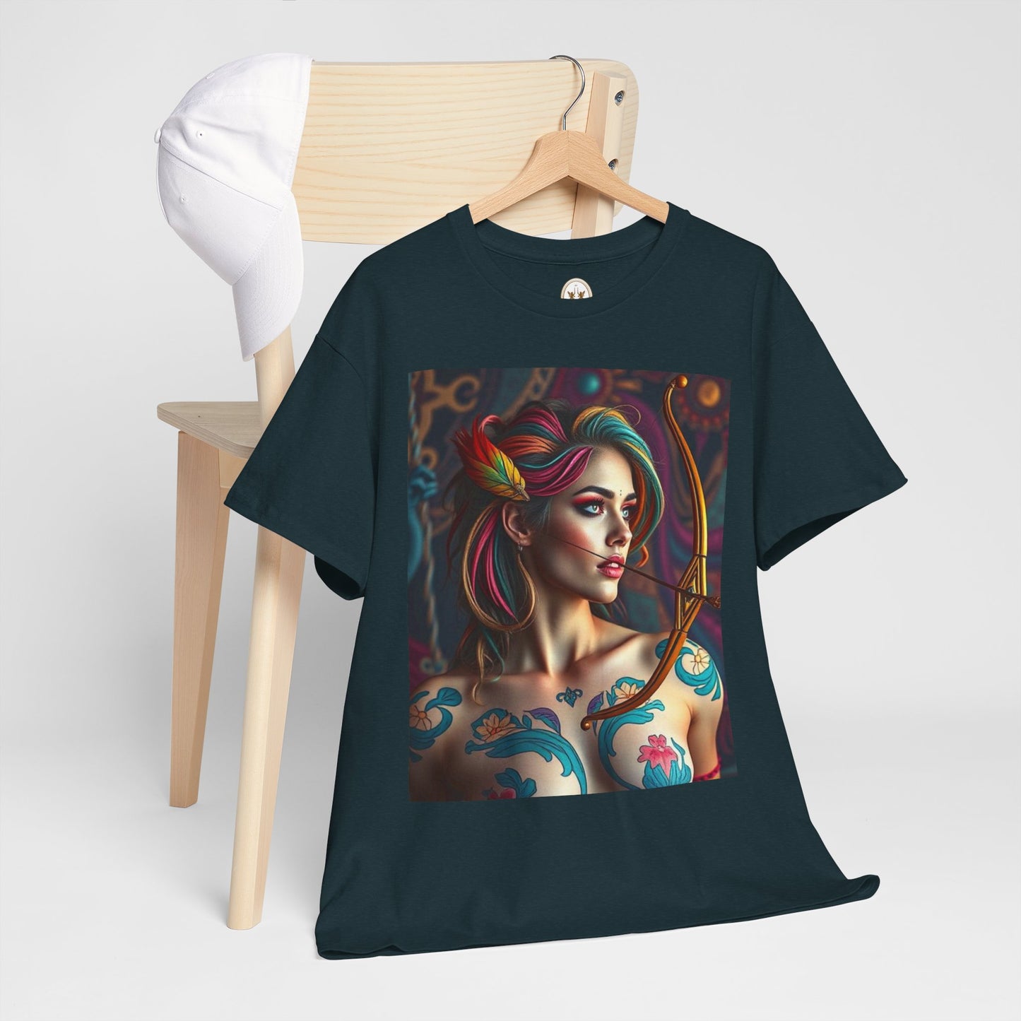 Unisex Heavy Cotton T-Shirt, Sagittarius, Zodiac v1, Sexy Art