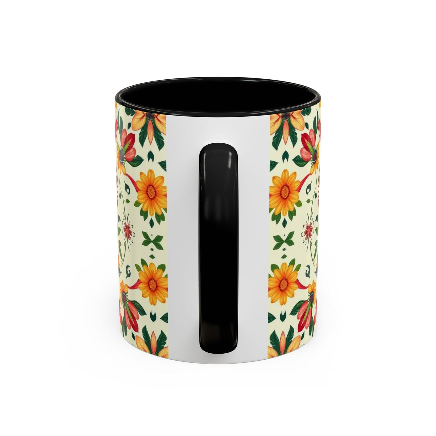 Accent Coffee Mug, Aries, Zodiac, Flower Pattern, (11, 15oz)