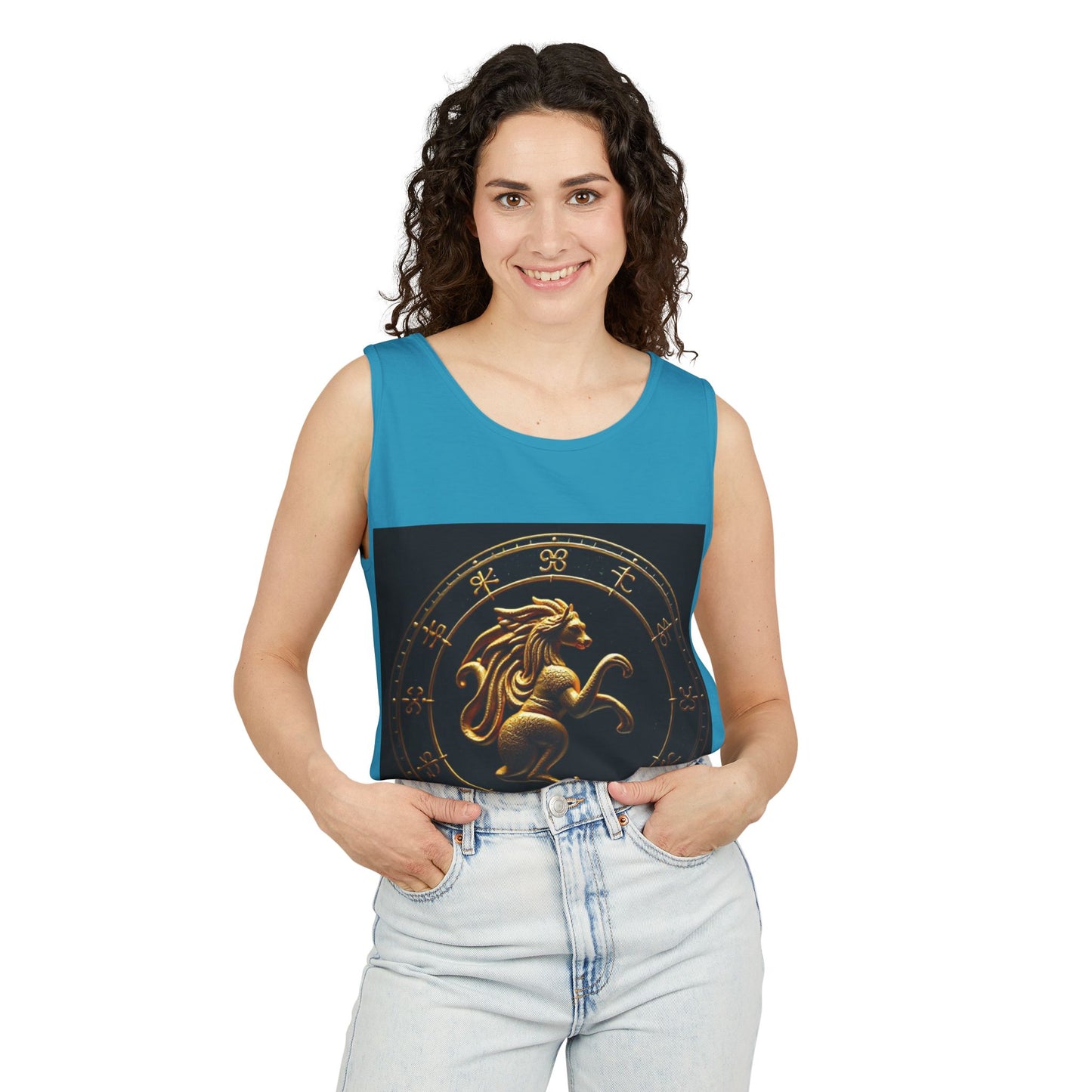 Unisex Garment-Dyed, Tank Top, Virgo Design, Planet Animal, 100% US cotton