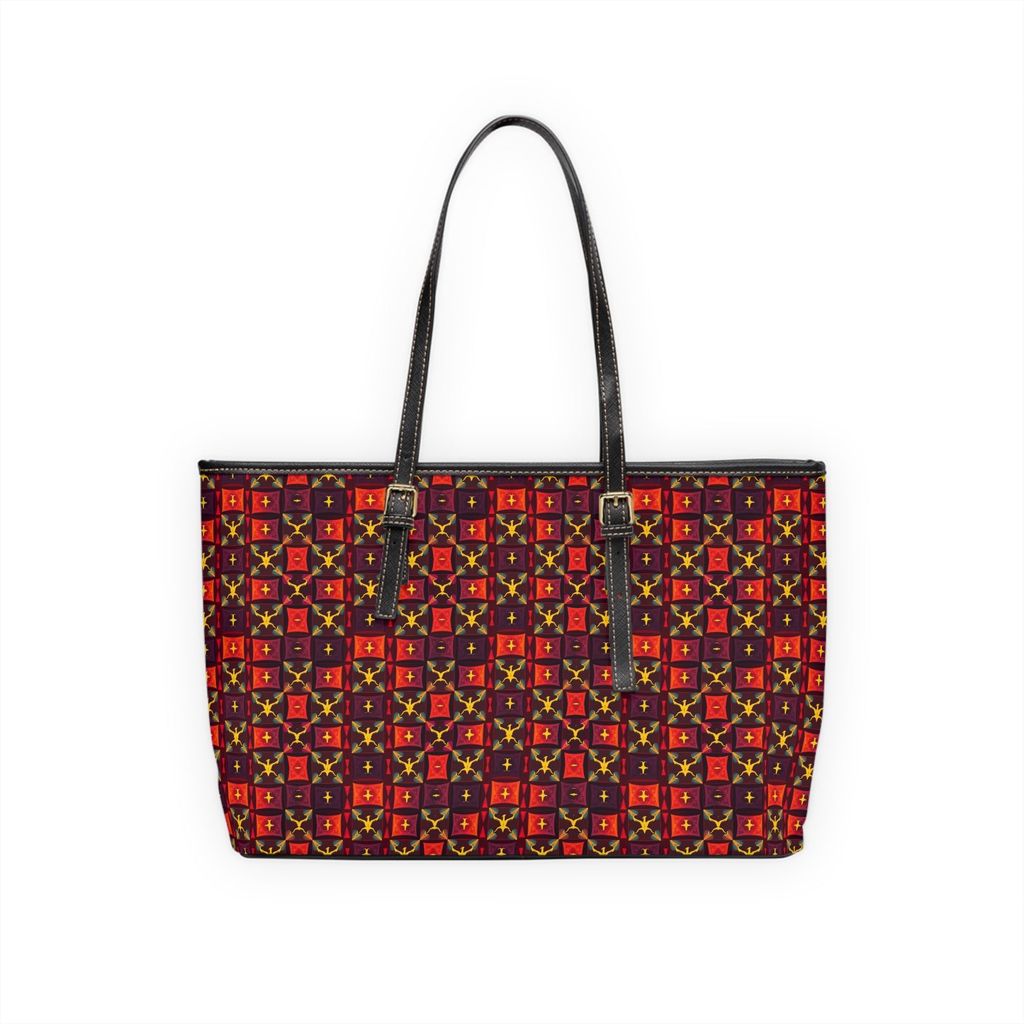 Leather Shoulder Bag, Sagittarius, Zodiac v3, Shapes Pattern