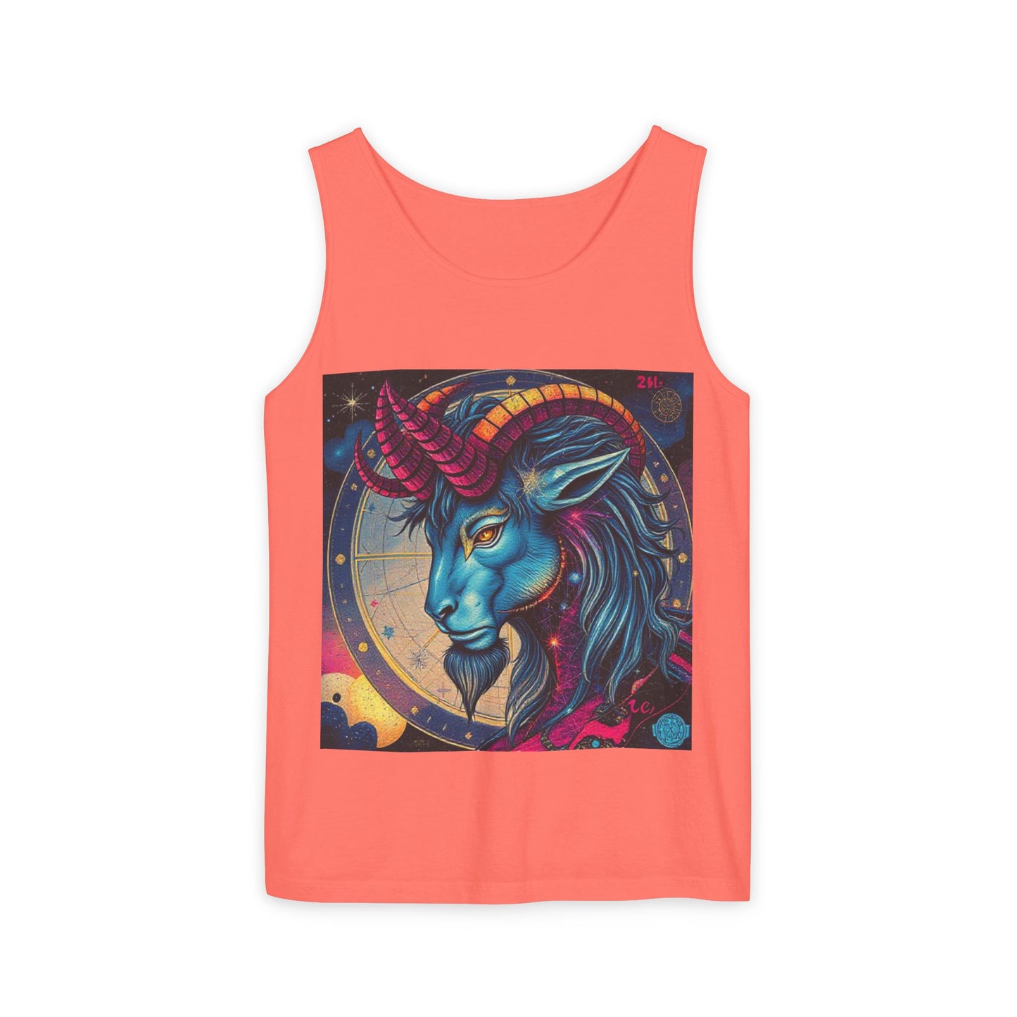 Unisex Garment-Dyed, Tank Top, Capricorn, Pop Art, 100% US cotton