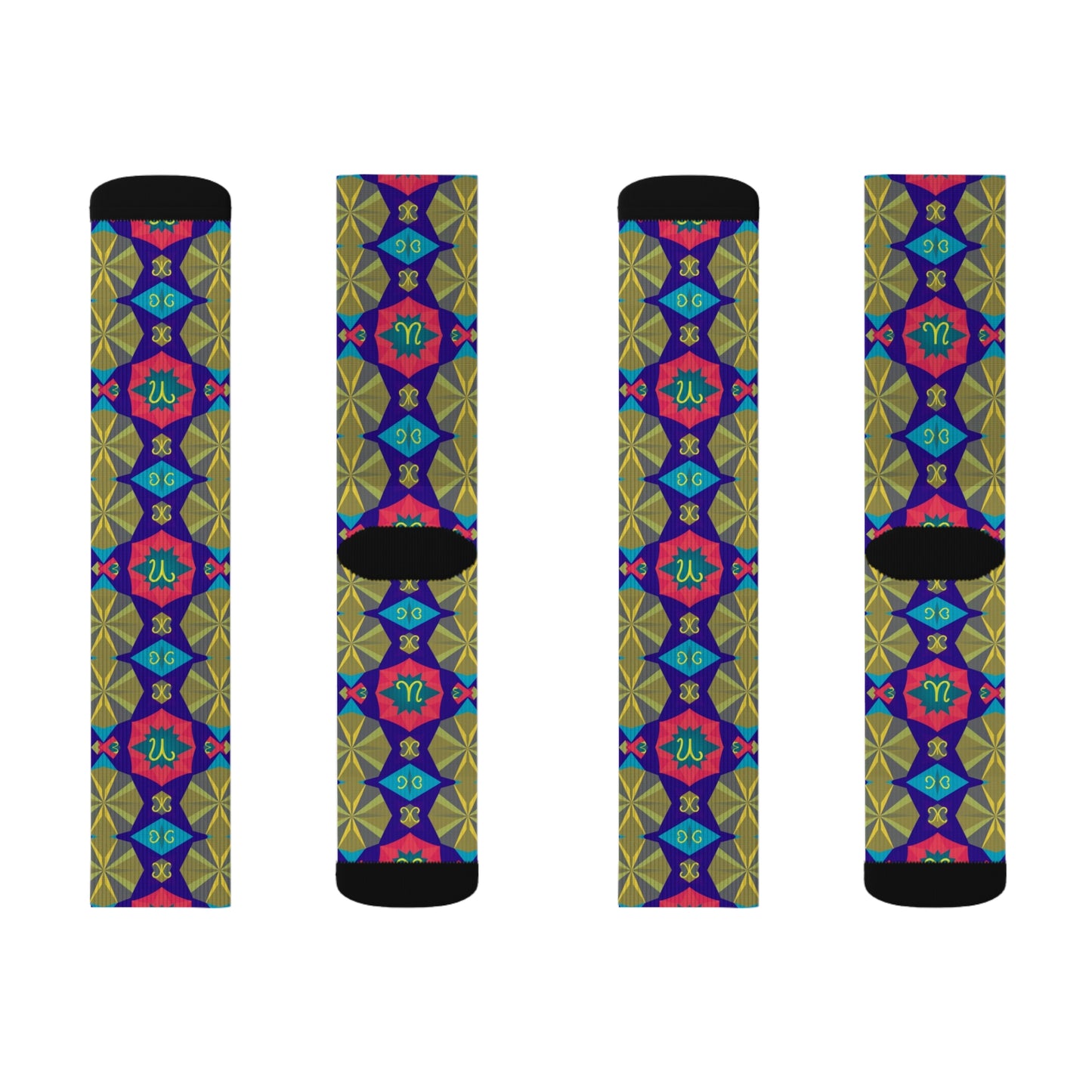 Sublimation Socks, Aquarius, Zodiac v1, Shapes Pattern