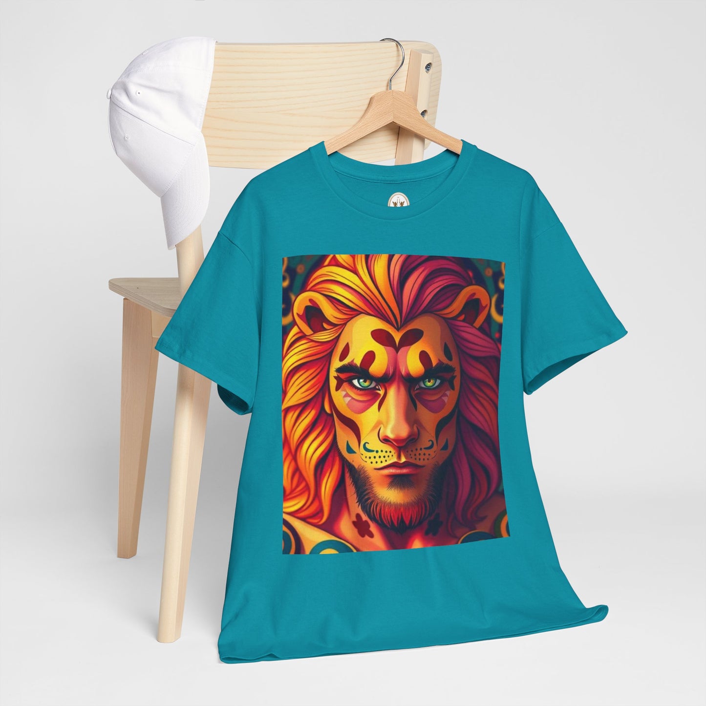 Unisex Heavy Cotton T-Shirt, Leo, Zodiac v2, Sexy Art