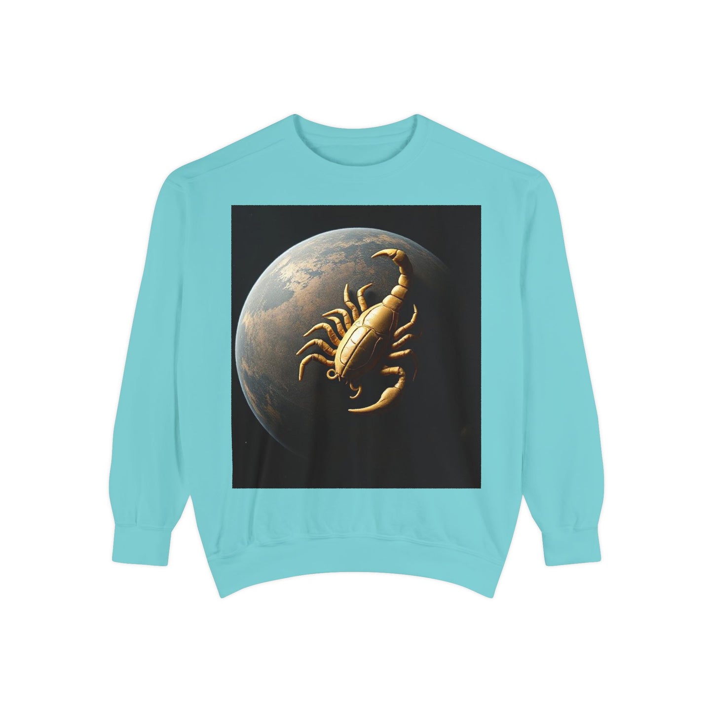 Garment-Dyed Sweatshirt, Unisex, Space Animal Design v1, Scorpio