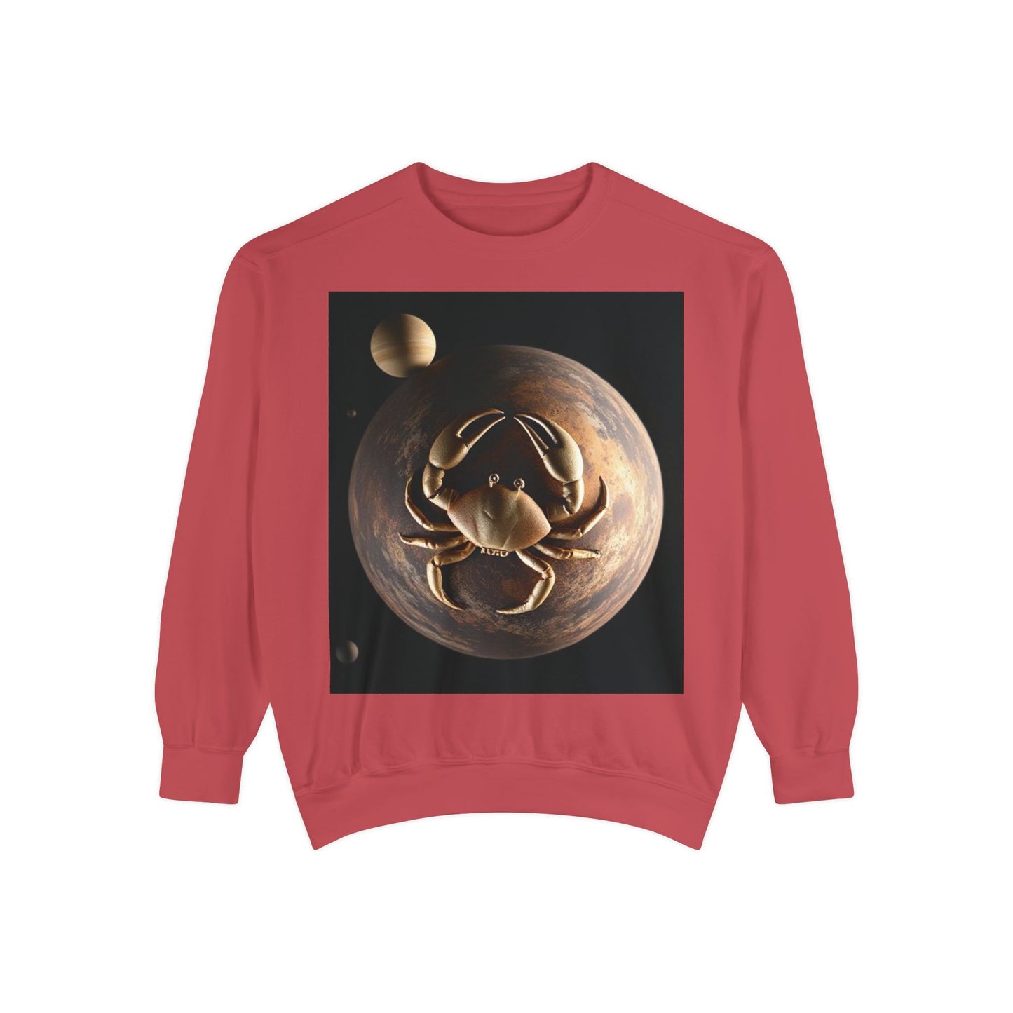 Garment-Dyed Sweatshirt, Unisex, Space Animal Design v1, Cancer