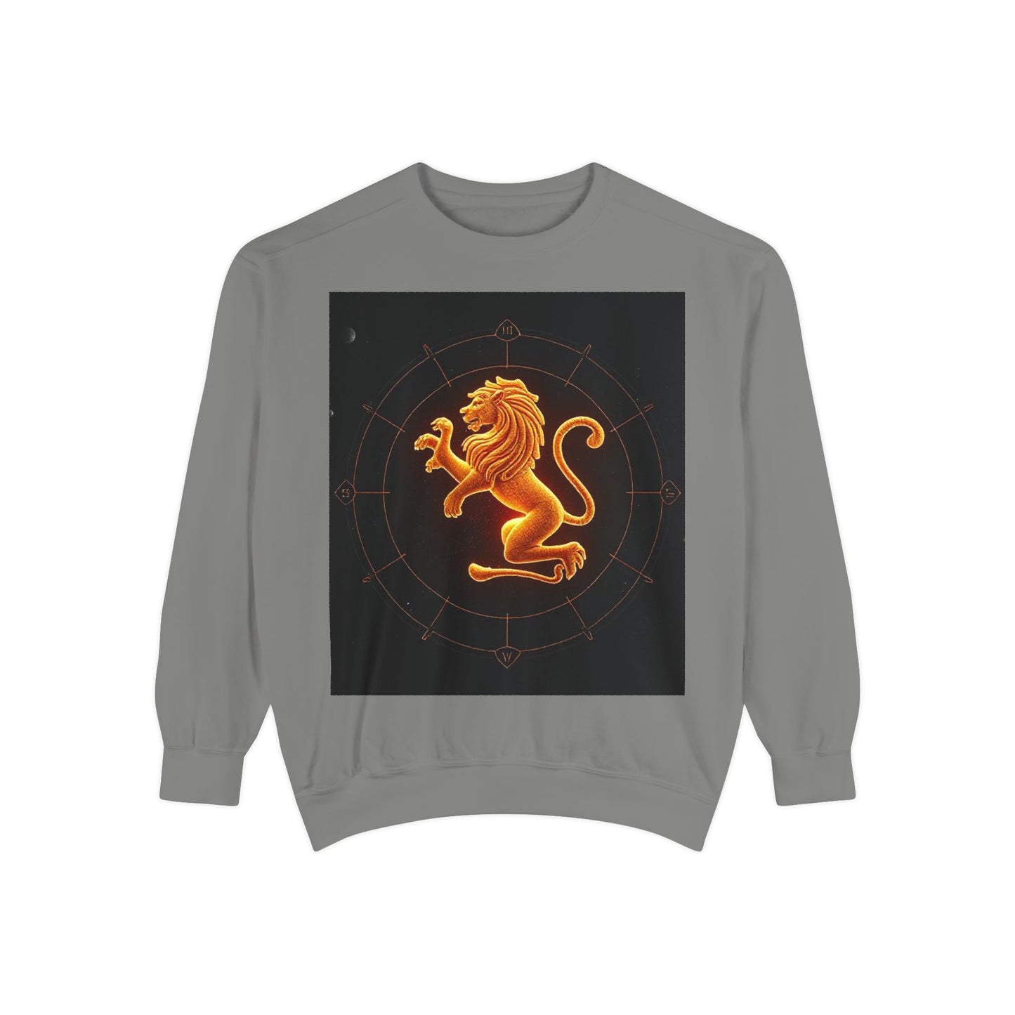Garment-Dyed Sweatshirt, Unisex, Space Animal Design v1, Leo