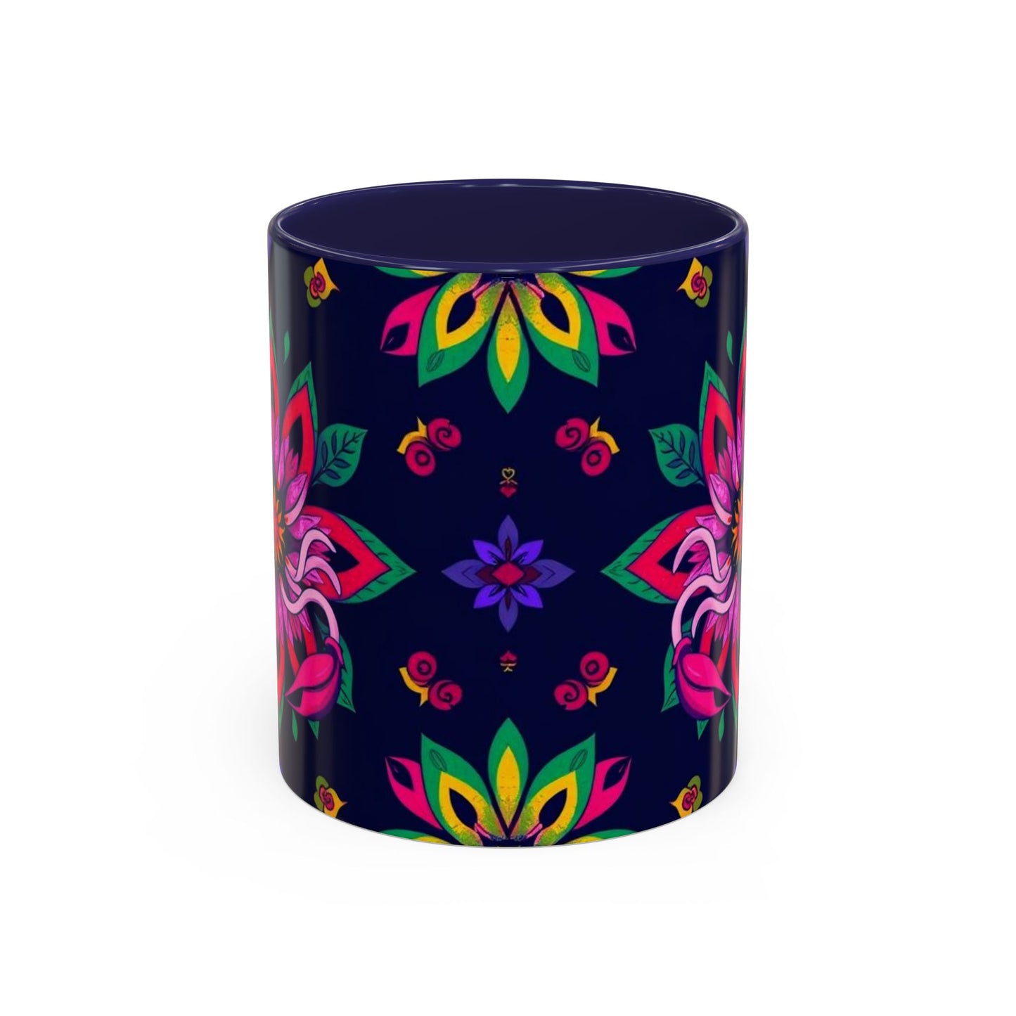 Accent Coffee Mug, Scorpio, Zodiac v4. Flower Pattern, (11, 15oz)