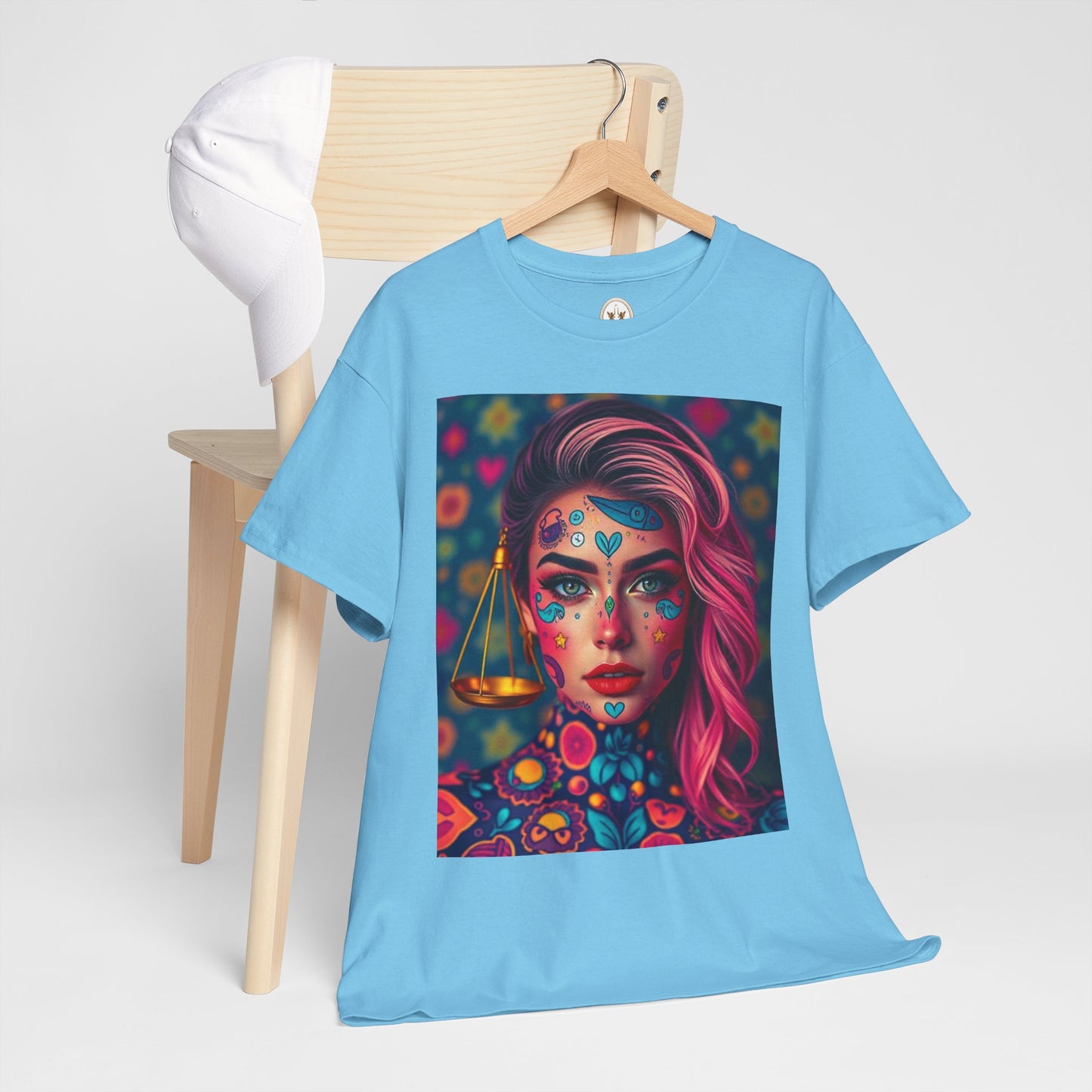 Unisex Heavy Cotton T-Shirt, Libra, Zodiac v2, Sexy Art