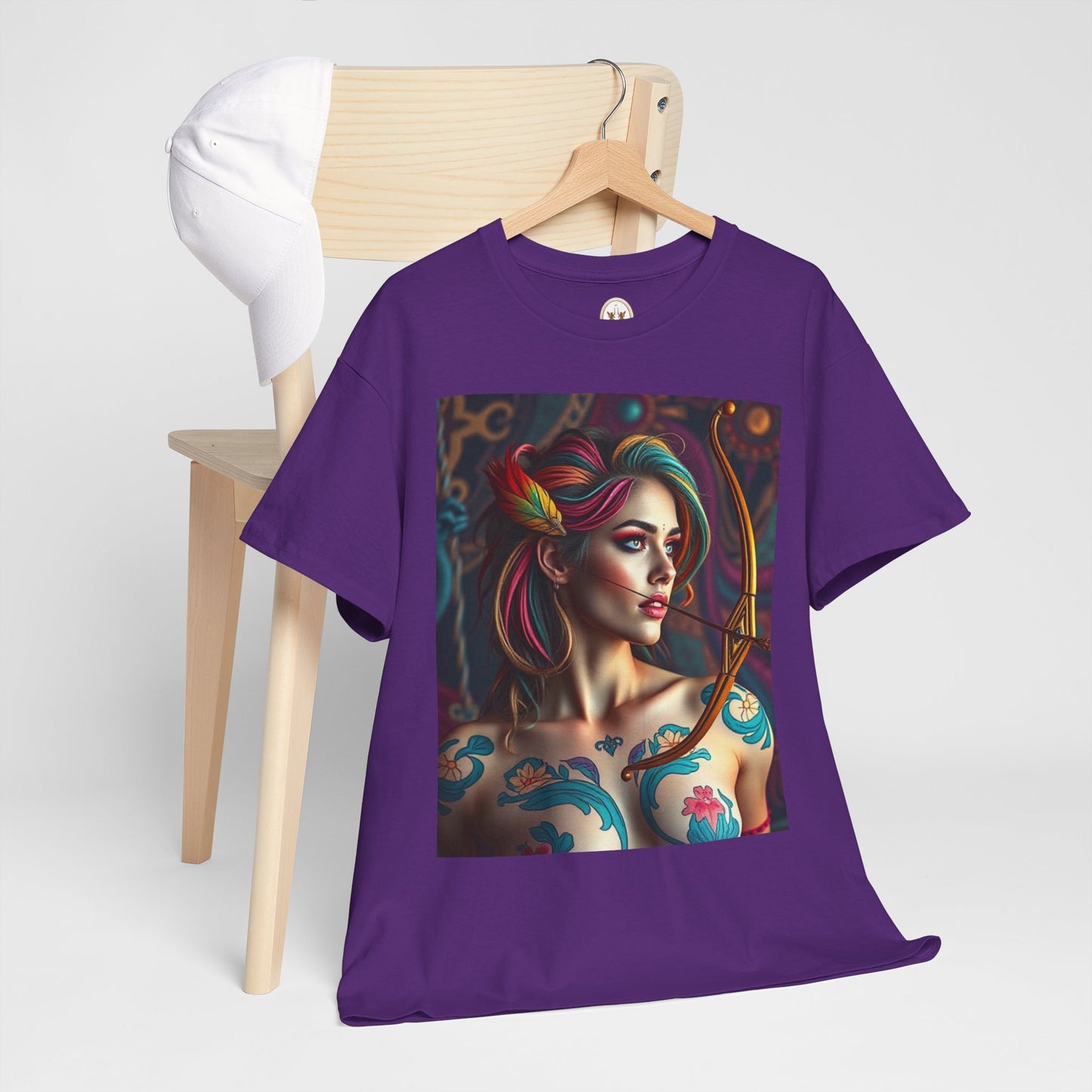 Unisex Heavy Cotton T-Shirt, Sagittarius, Zodiac v1, Sexy Art