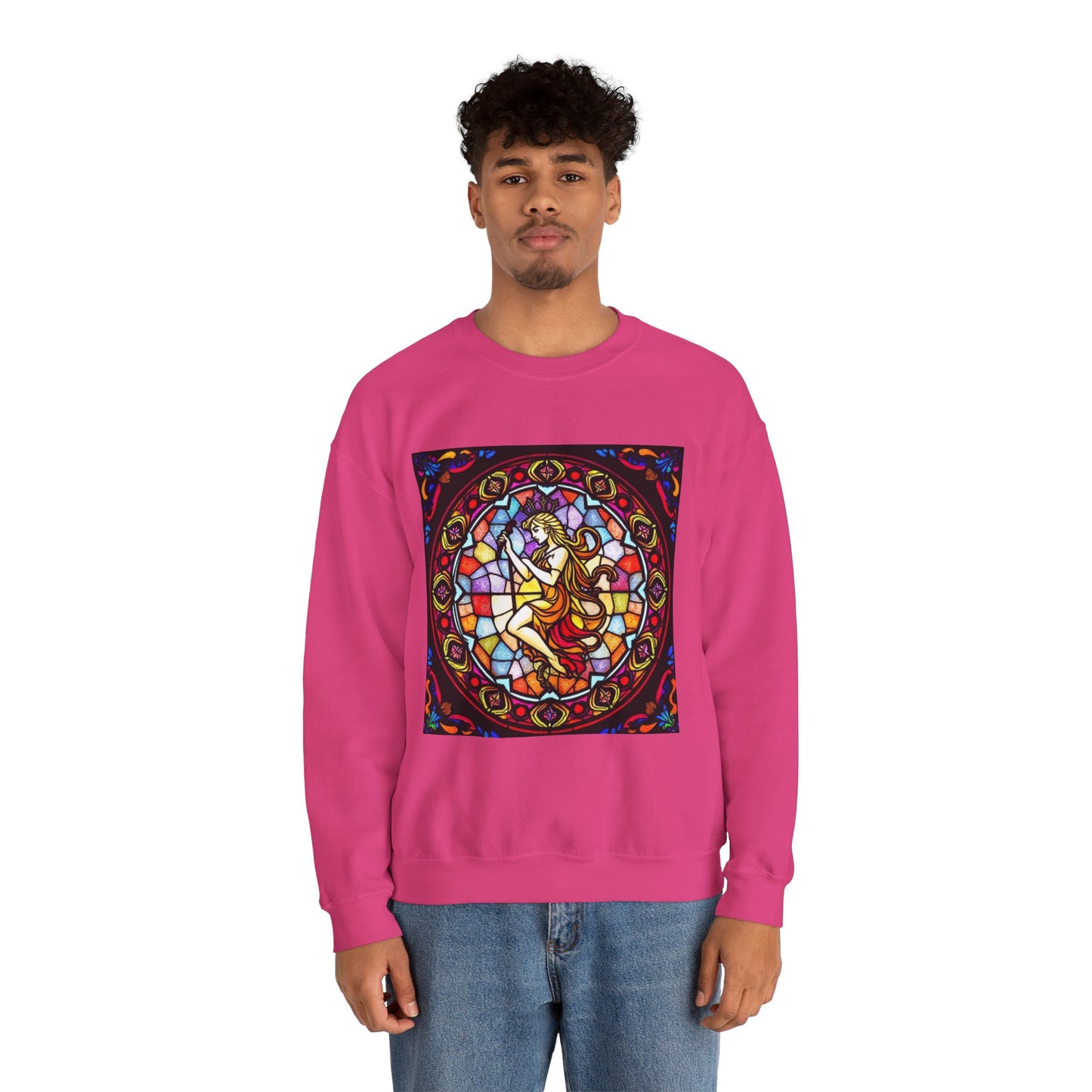 Unisex Heavy Blend™ Crewneck Sweatshirt, Glass, Virgo Zodiac Design