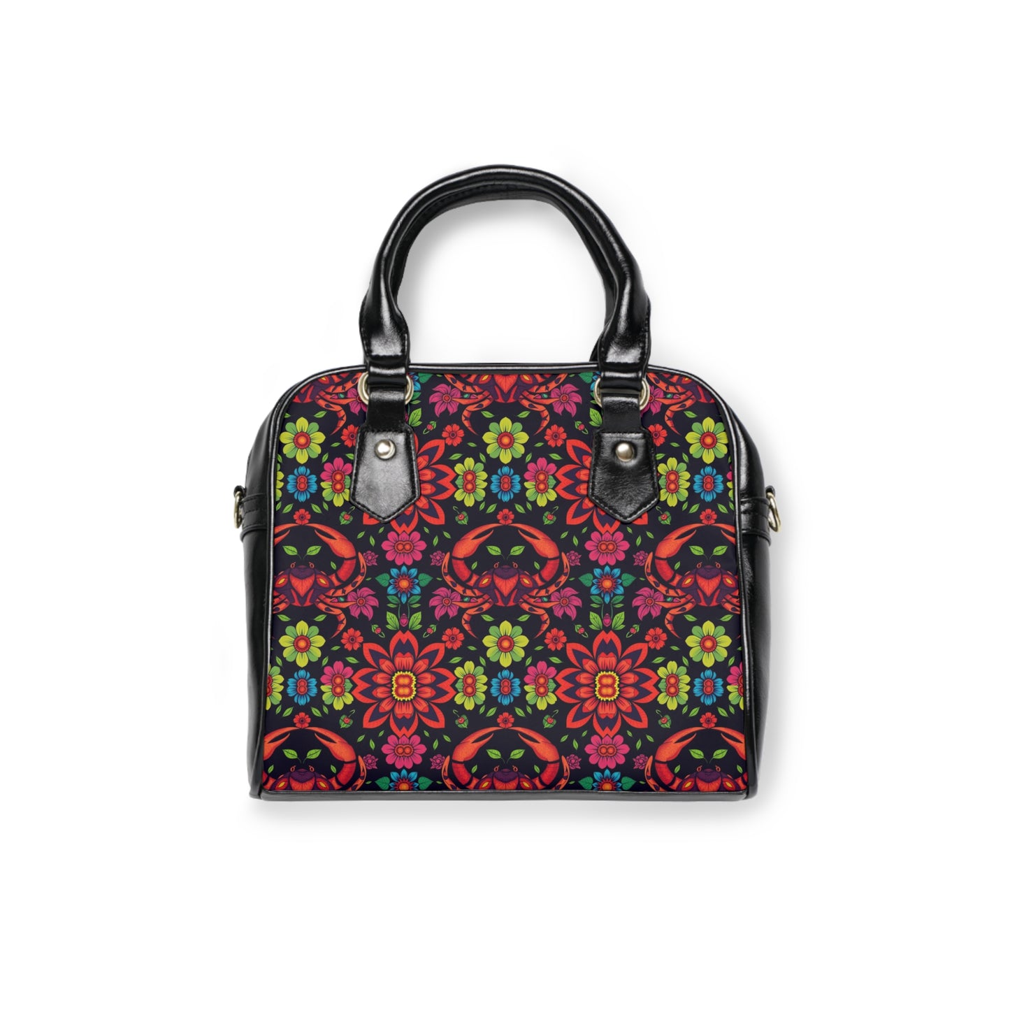 Shoulder Handbag, Cancer, Zodiac, Flower Pattern