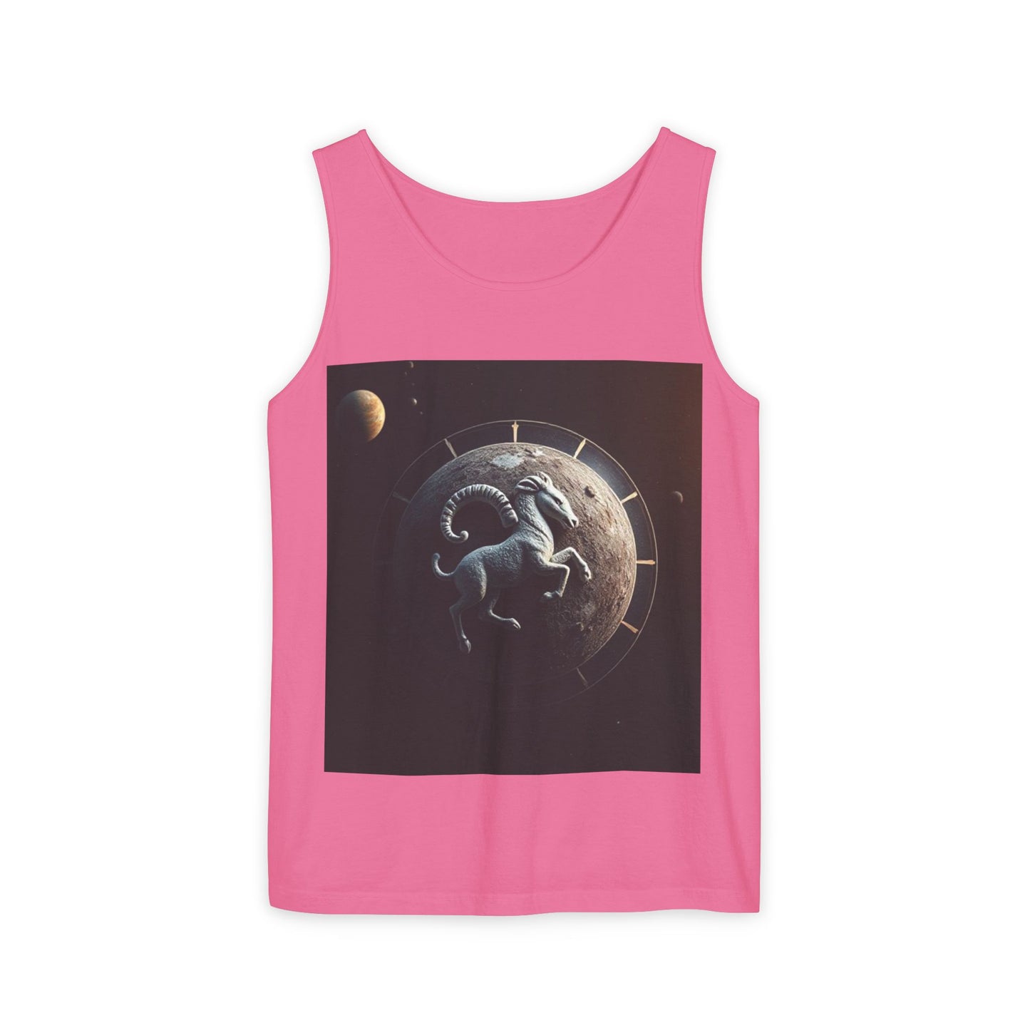 Unisex Garment-Dyed, Tank Top, Aries Design, Planet Animal, 100% Ringspun US cotton
