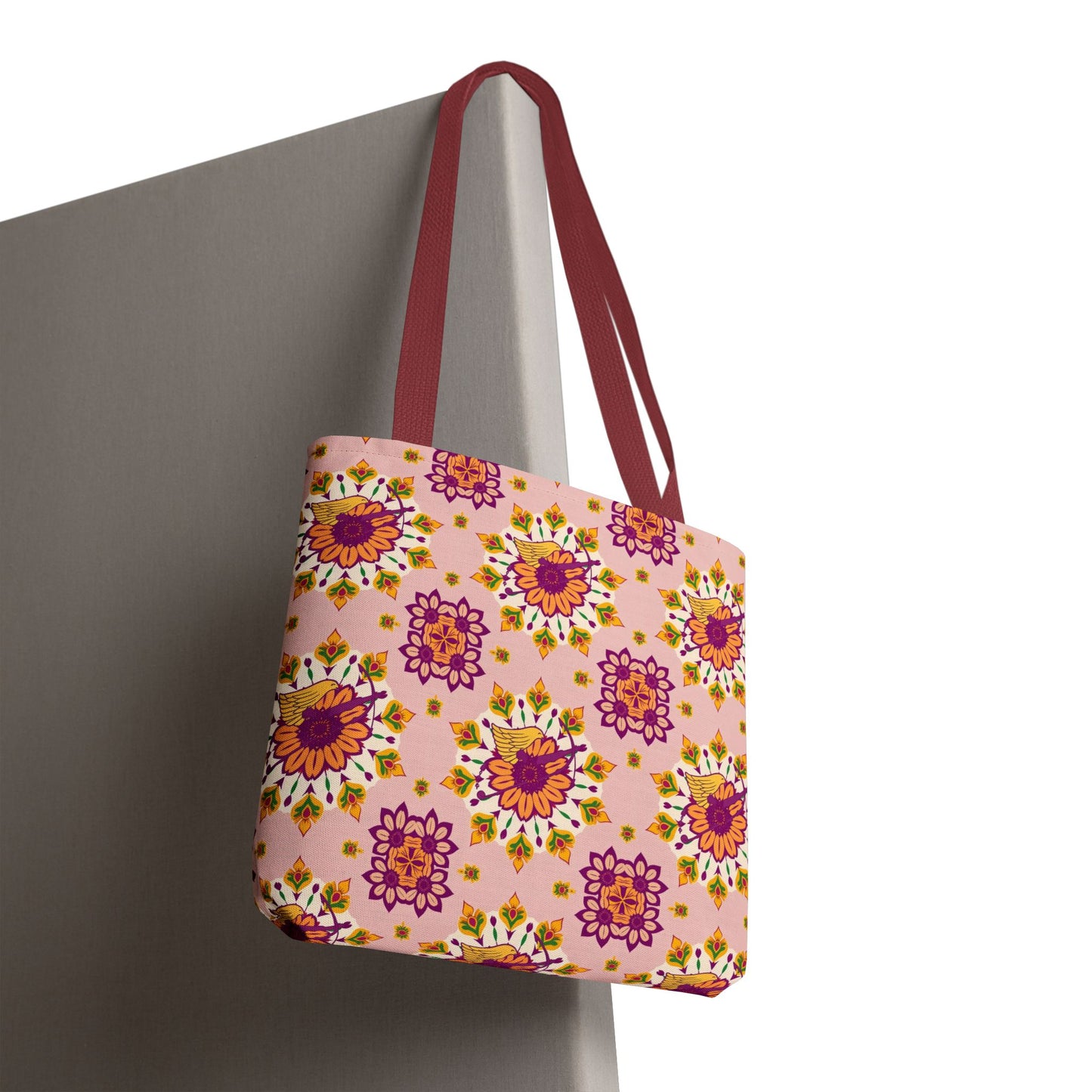 Tote Bag, (AOP), Sagitarius, Zodiac, Flower Pattern