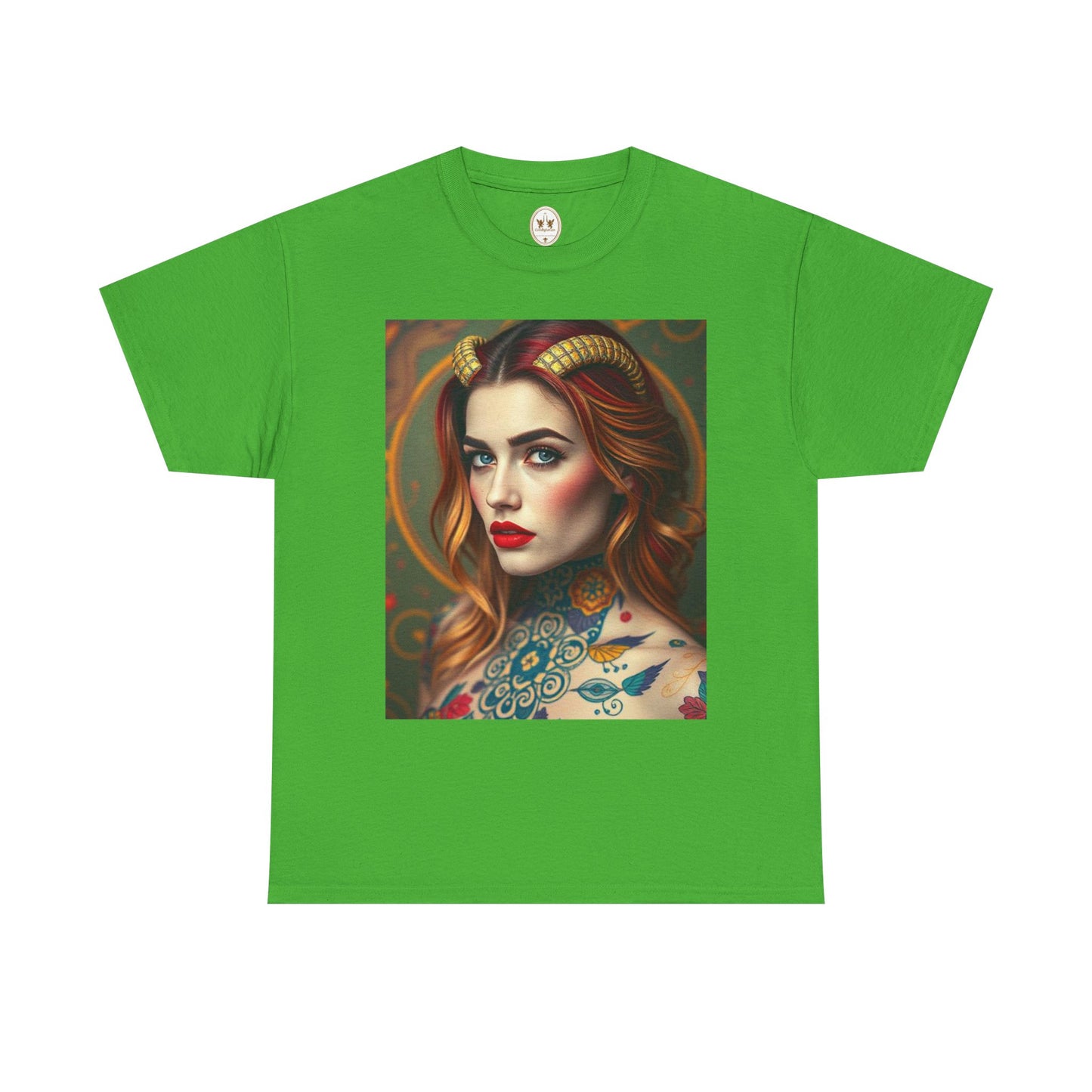 Unisex Heavy Cotton T-Shirt, Capricorn, Zodiac v3, Sexy Art