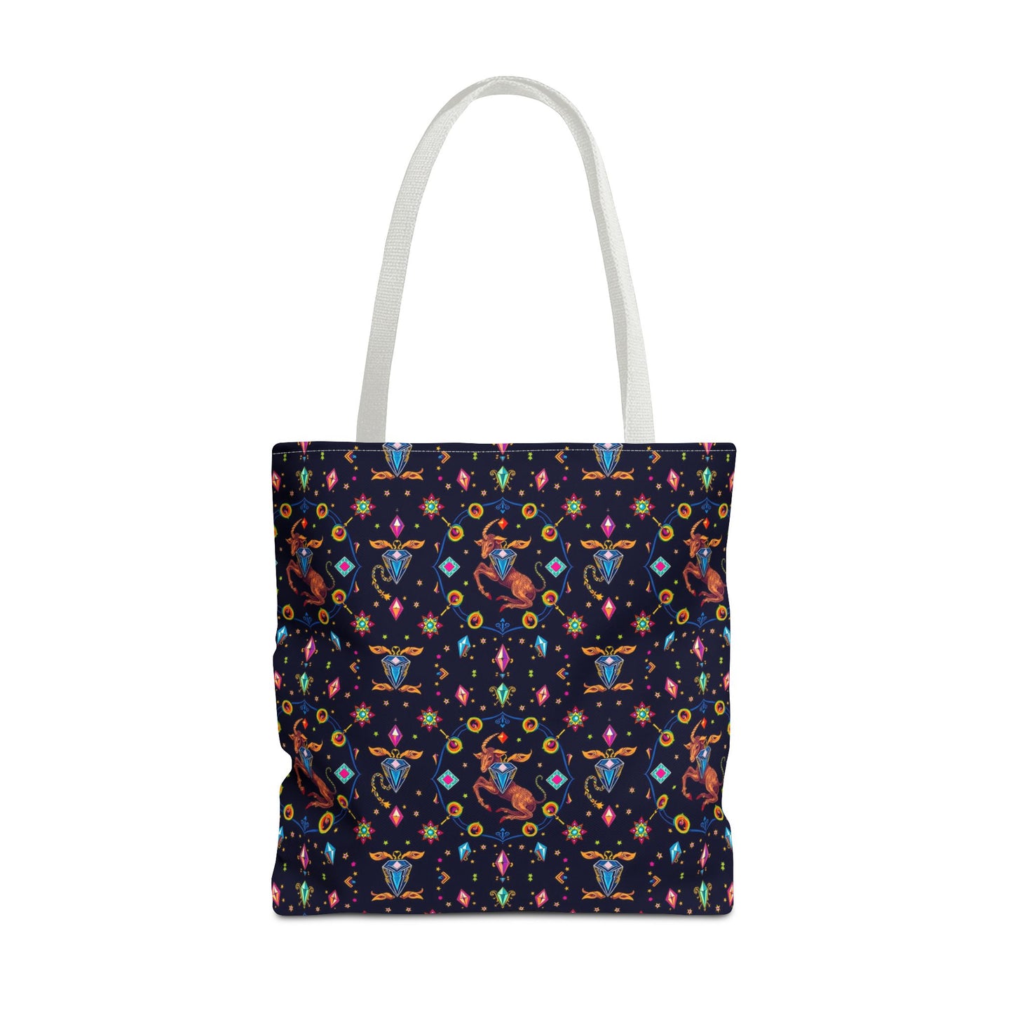 Tote Bag (AOP), Capricorn, Zodiac v1, Jewel Pattern