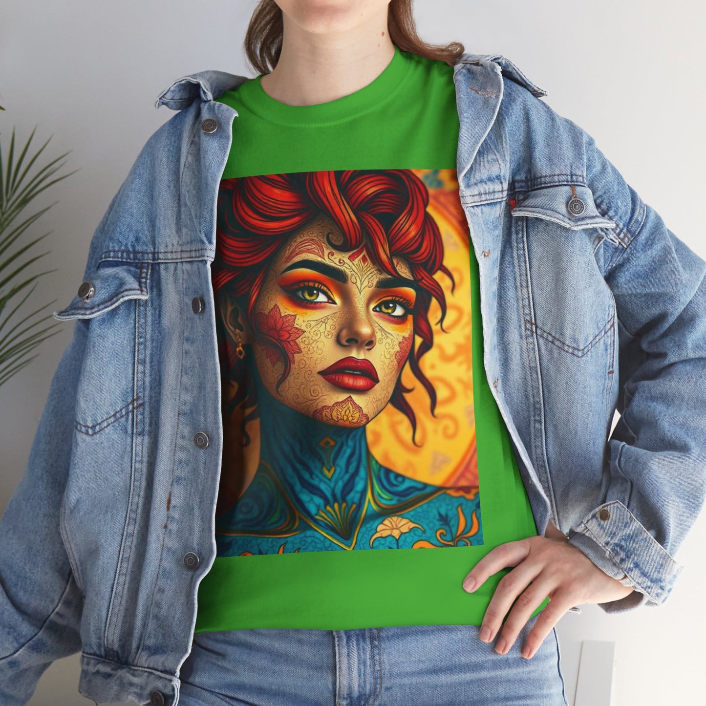 Unisex Heavy Cotton T-Shirt, Aquarius, Zodiac, Sexy Art