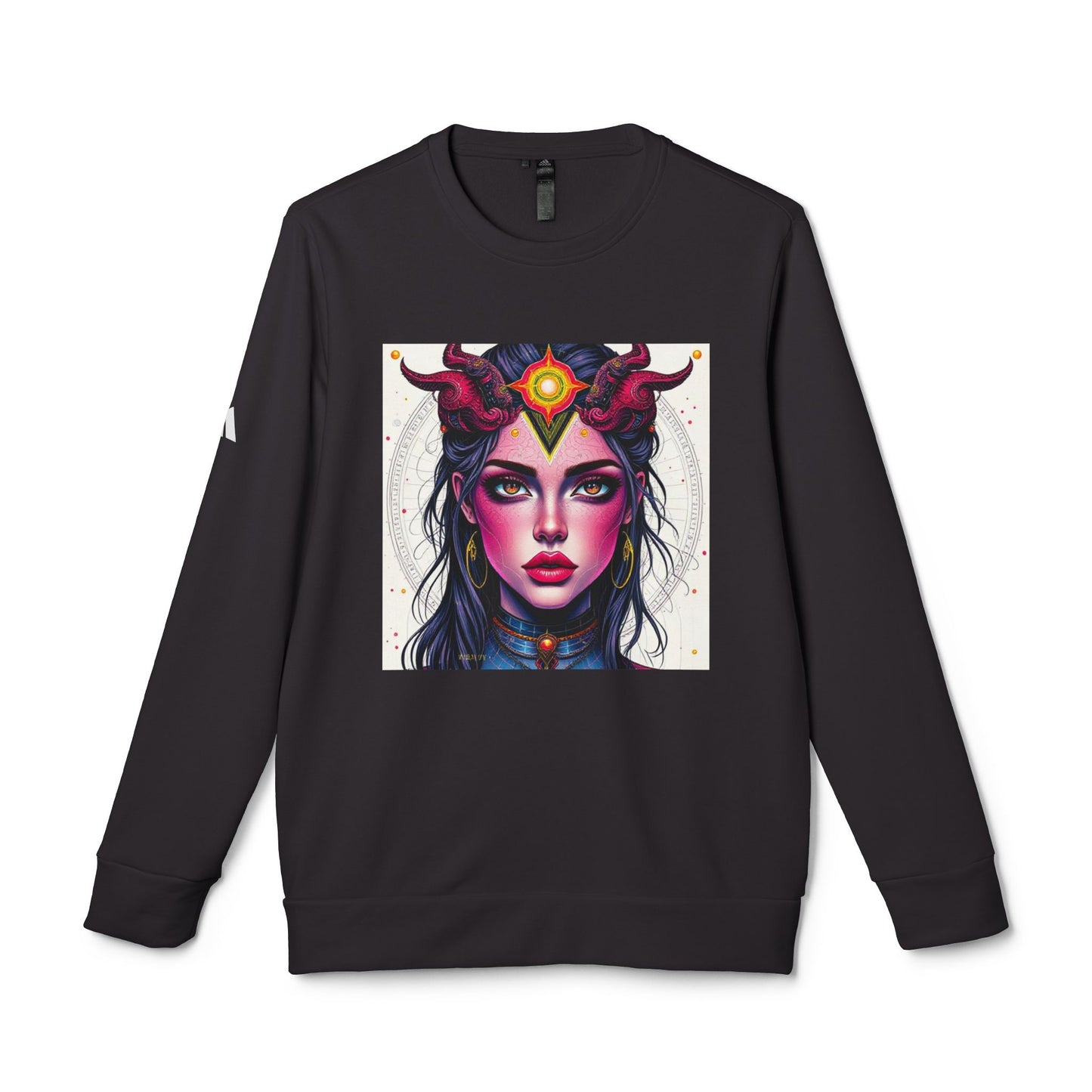 Adidas, Unisex Fleece Crewneck Sweatshirt, Virgo, Pop Art v1, Zodiac