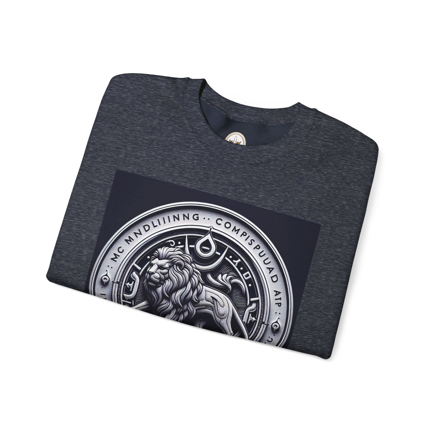 Unisex Heavy Blend™ Crewneck Sweatshirt, Lion Coin, Leo Zodiac Design