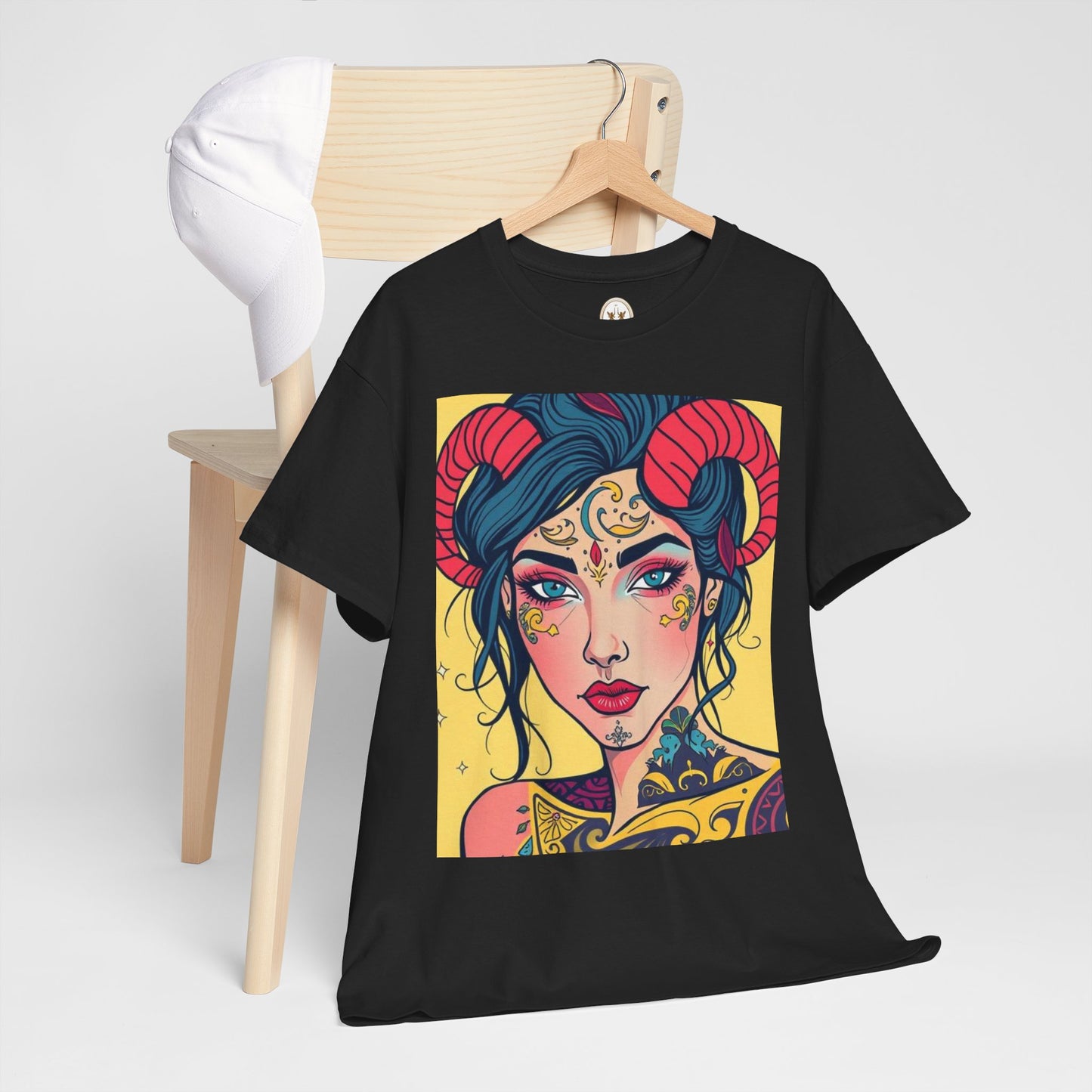 Unisex Heavy Cotton T-Shirt, Aries, Zodiac, Sexy Art