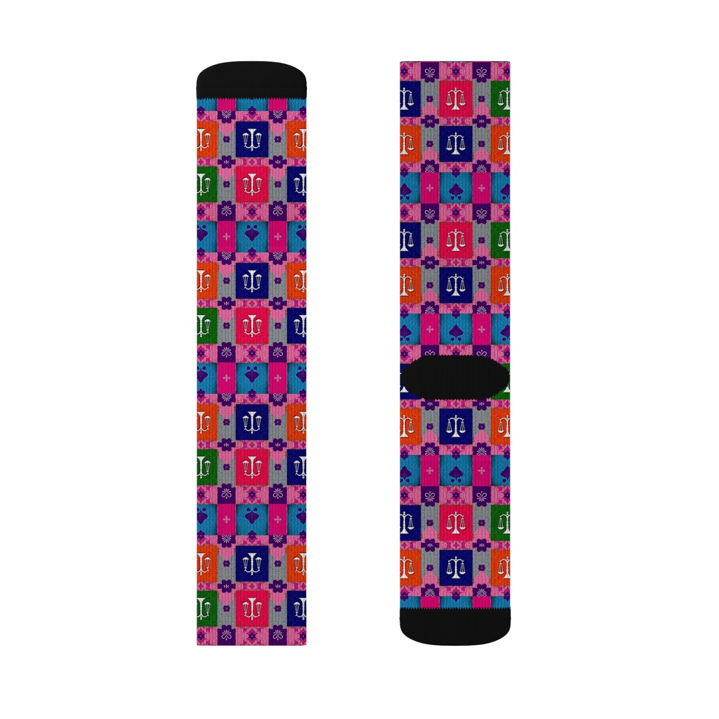 Sublimation Socks, Libra, Zodiac v2, Shapes Pattern