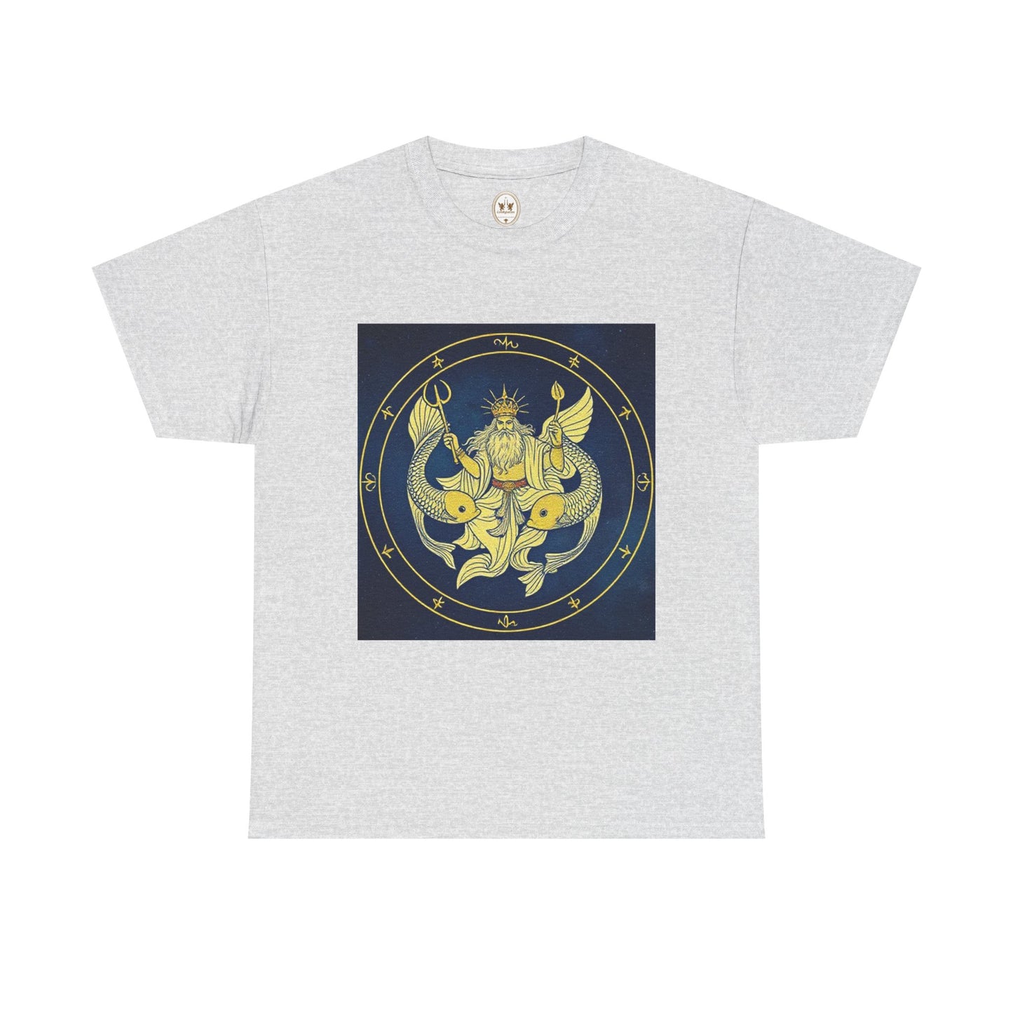 Unisex Heavy Cotton T-Shirt, King of Pisces, Zodiac Design